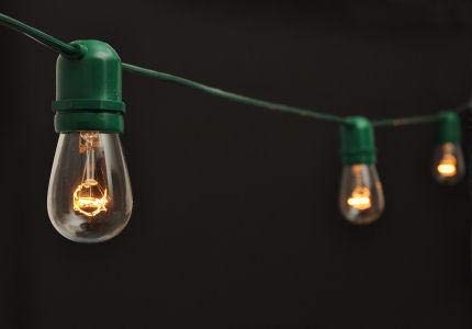 24-Socket Outdoor Commercial Grade Patio String Lights - 56FT Weatherproof Green Cord with S14 Bulbs & E26 Medium Base - Perfect for Backyard, Garden, Wedding, and Restaurant Decor