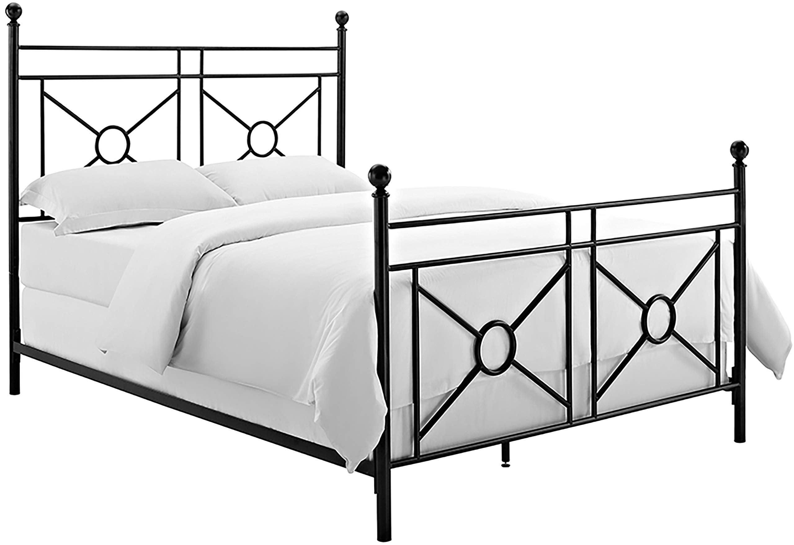 Crosley Montgomery Queen Size Bed Frame Set in Black - Modern Bedroom Furniture for Master & Guest Rooms