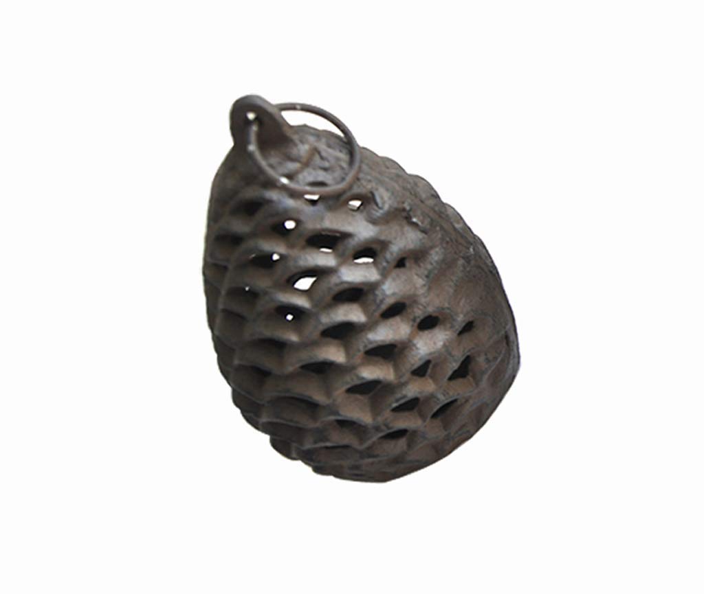 Pinecone Shaped Hanging Votive Candle Holder - Cast Iron Tea Light Lantern for Home Decor, Rustic Wedding Centerpiece, Christmas Tabletop Decoration, Fireplace Mantel Display