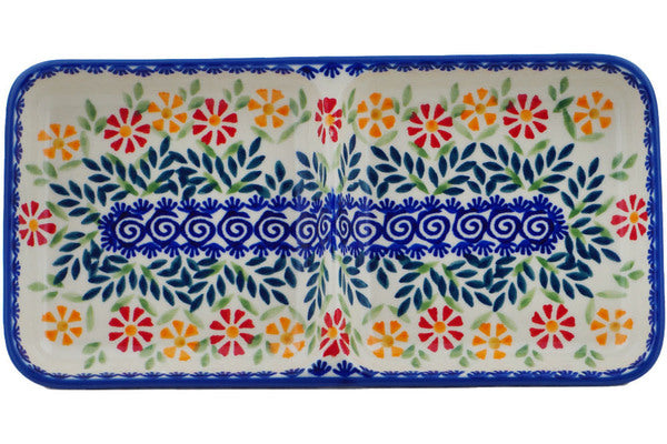 10 Divided Dish with Floral Wave Design - Perfect for Serving Appetizers, Salads, and Party Snacks at Home Gatherings
