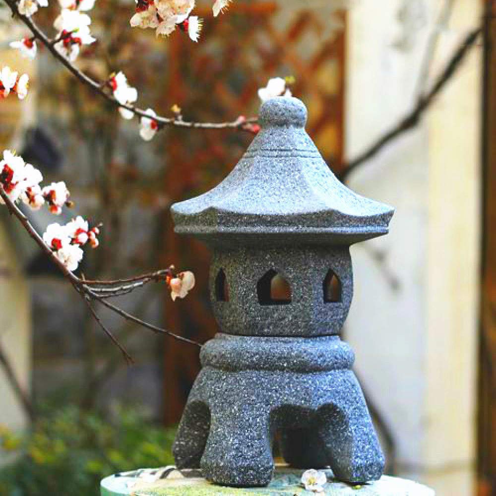 SHATONG Asian Pagoda Lantern - Large Ceramic Garden Statue for Outdoor Decor, Chinese & Japanese Zen Sculpture | Perfect for Patio, Yard, and Zen Garden Landscaping