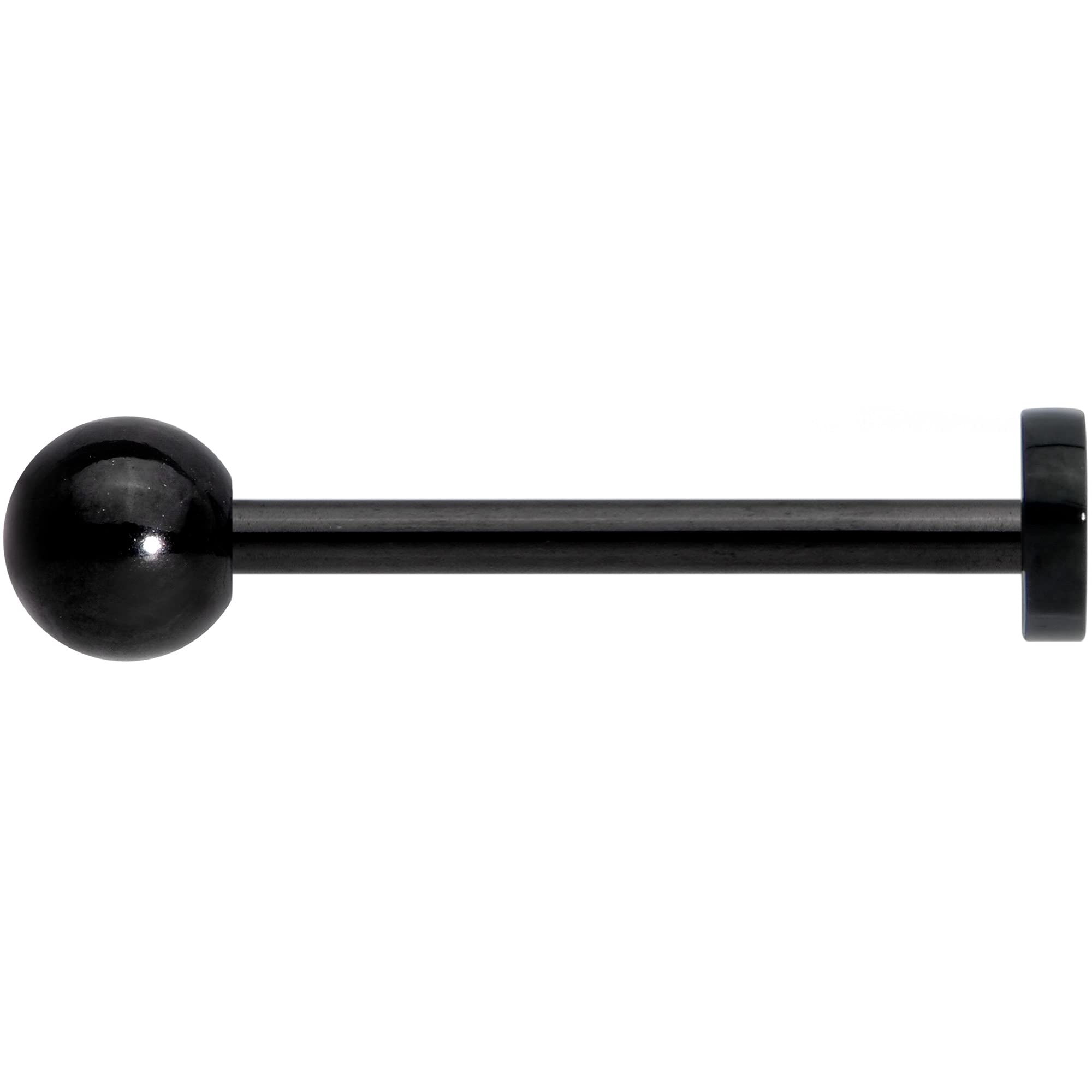 14G Black PVD Steel Nautical Whale Fish Barbell Tongue Ring - Body Piercing Jewelry for Women (5/8