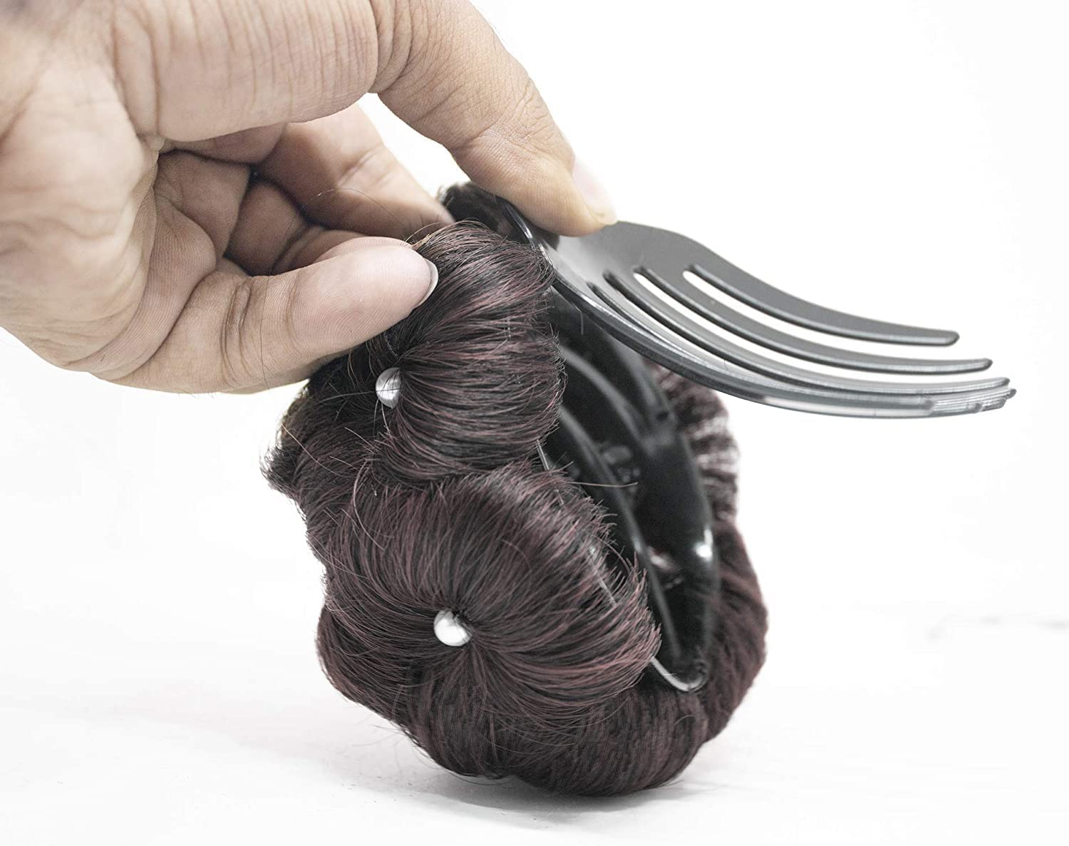 Messy Bun Hair Piece - Synthetic Fiber Hair Bun with Clutcher Design in Brown | Perfect for Quick Hairstyles, Cosplay, and Everyday Wear