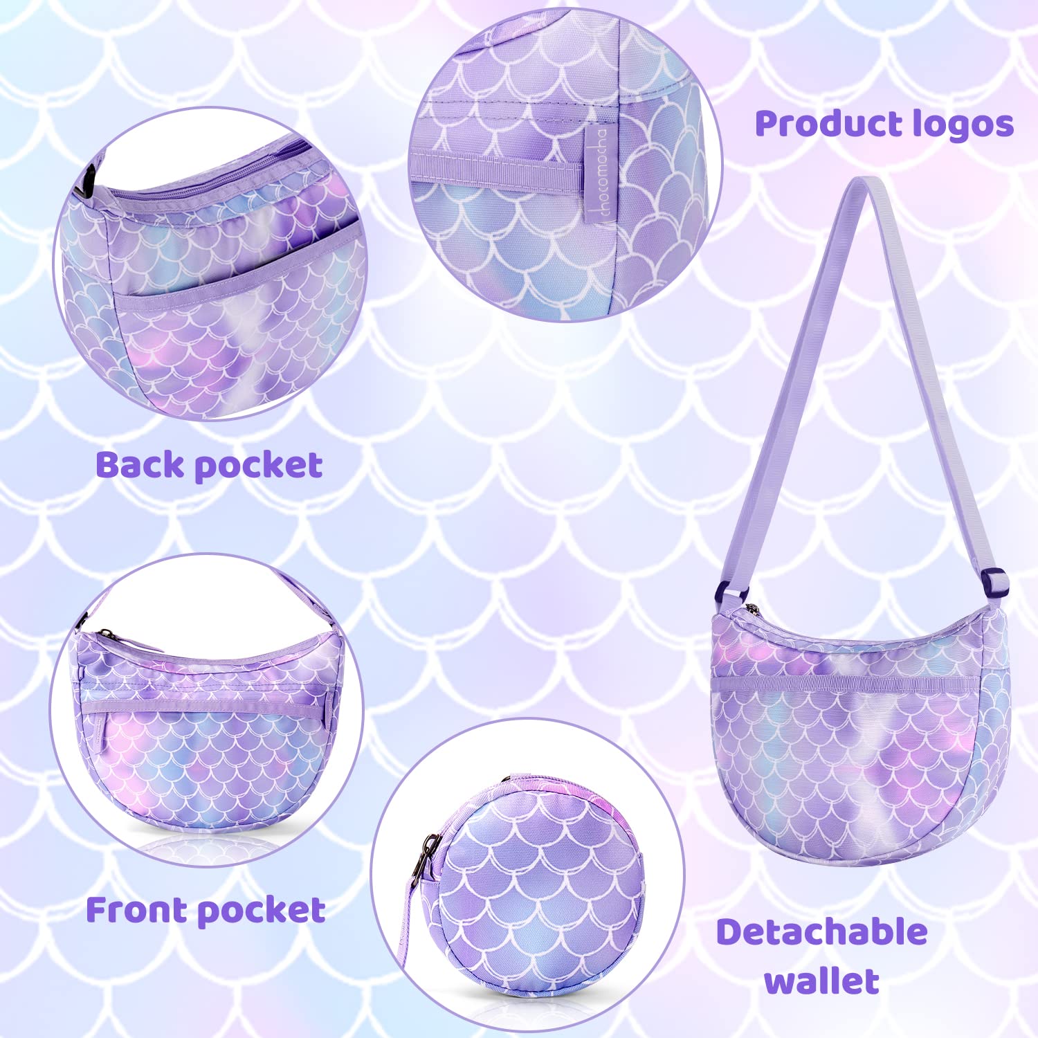 **Choco Mocha Girls Crossbody Purse for Kids - Stylish & Adjustable Shoulder Bag for School, Travel & Everyday Use**