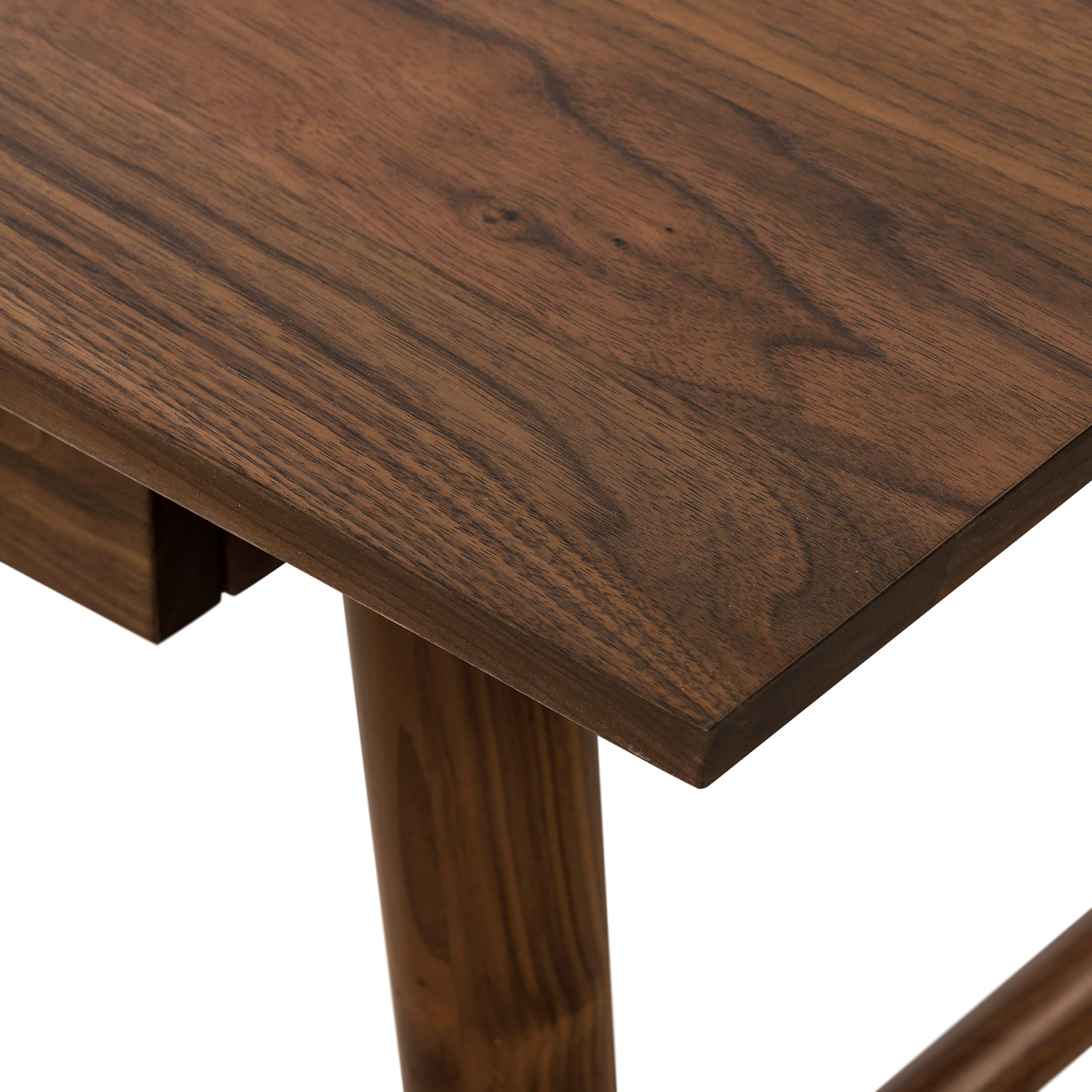 POLY & BARK Etta Modern Office Desk in Walnut Finish - Stylish Writing Desk for Home Office, Study Room & Workspace
