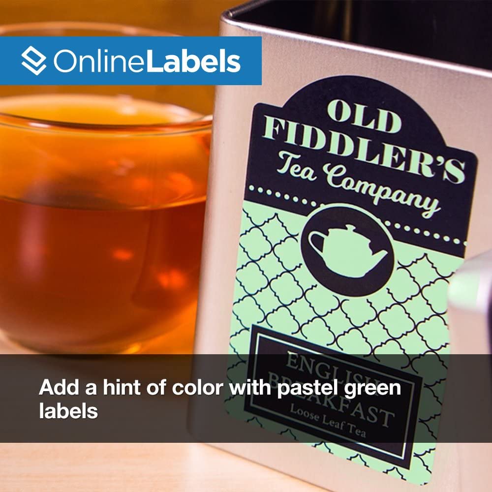 Pastel Green Sticker Paper - 100 Sheets of 8.5 x 11 Full Sheet Labels for Inkjet & Laser Printers | Perfect for DIY Crafts, Scrapbooking & Product Labeling | Online Labels