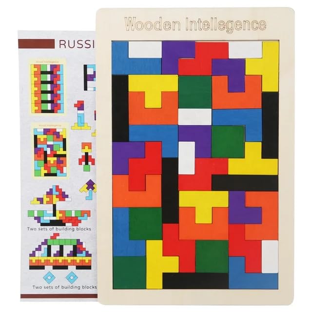 Best Wooden Russian Blocks Puzzle - Educational Mind Game for Kids | Perfect Birthday Return Gifts | Fun Learning Toy for Classroom & Home Play