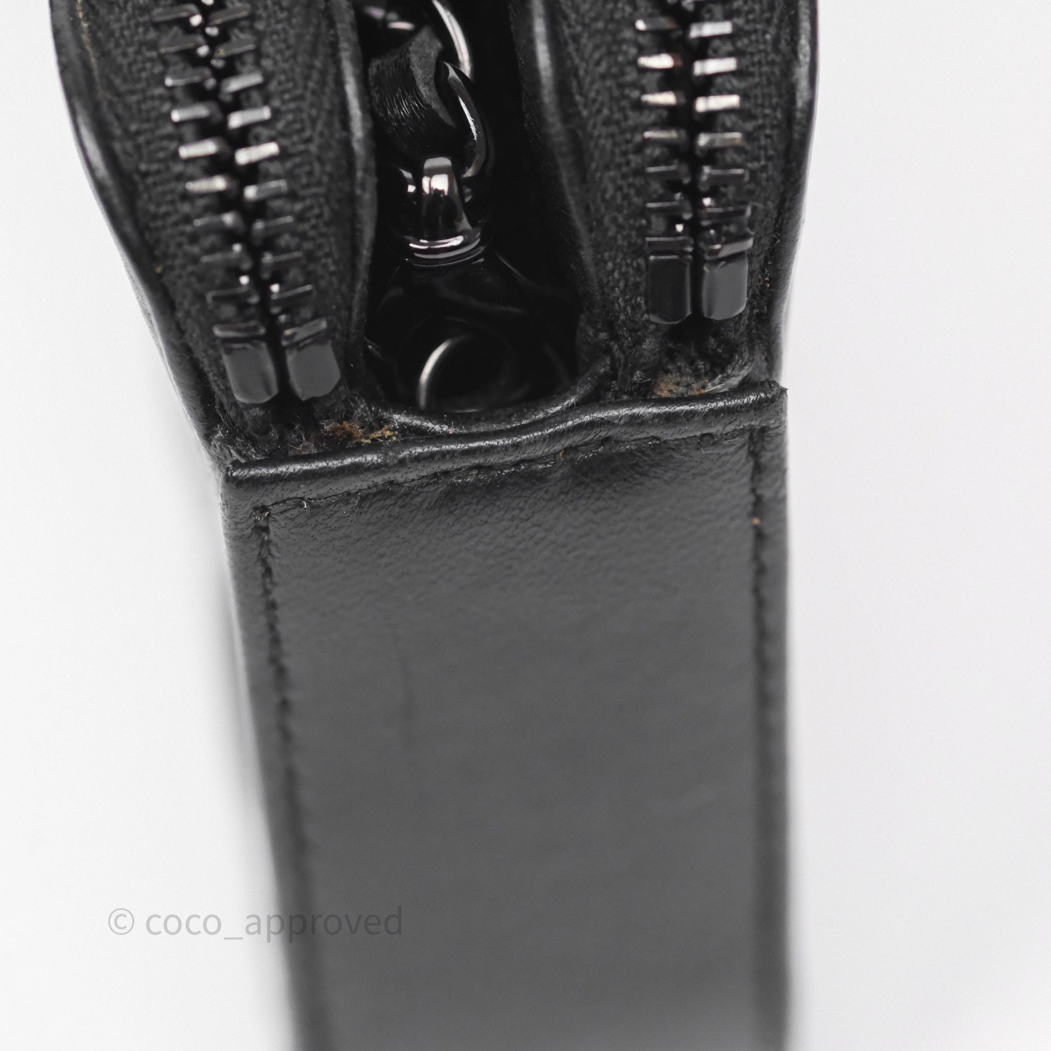 Chanel Boy Double Zip Clutch On Chain So Black Lambskin Leather Crossbody Bag - Perfect for Evening Parties, Date Nights & Luxury Fashion Accessories