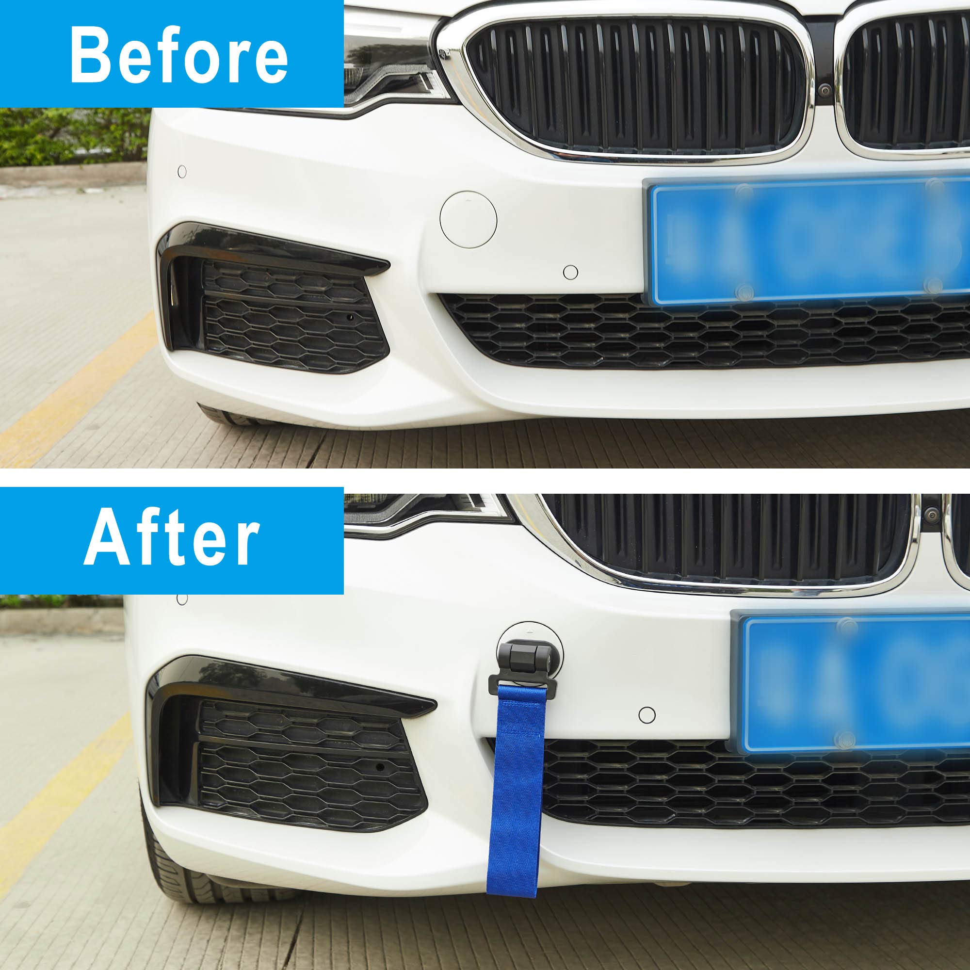 TOMALL Universal Car Decorative Tow Strap - Blue Bumper Tow Belt for Trucks & SUVs (Decoration Only) - Perfect for Off-Road Adventures & Car Shows