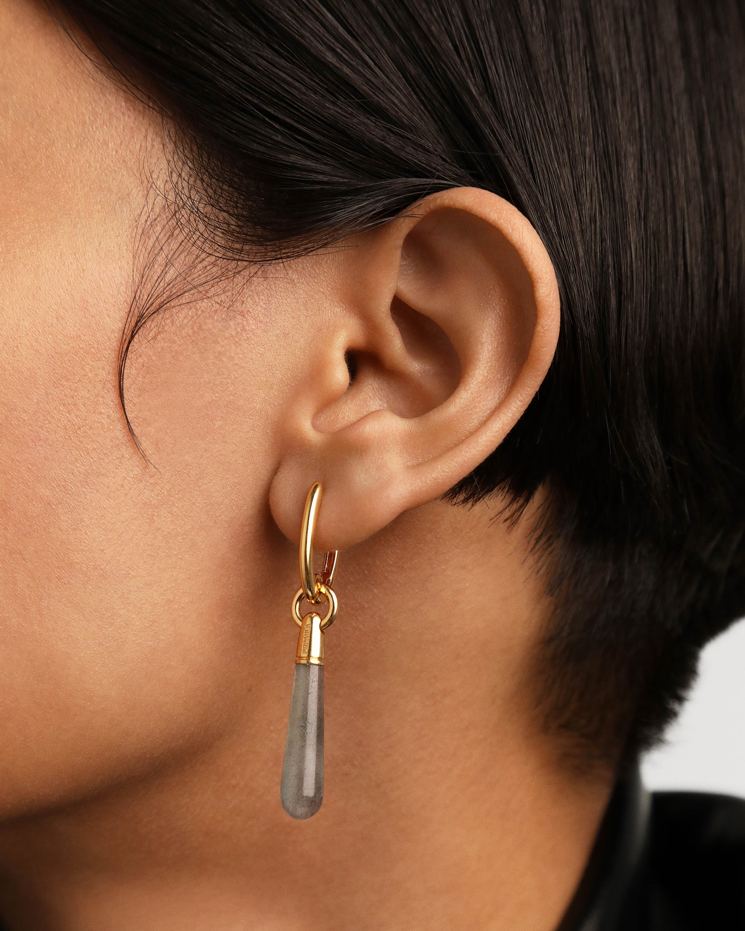 Labradorite Large Jupiter Single Hoop Earrings - Healing Crystal Jewelry for Women, Boho Chic Statement Piece | Perfect for Yoga, Meditation & Spiritual Healing