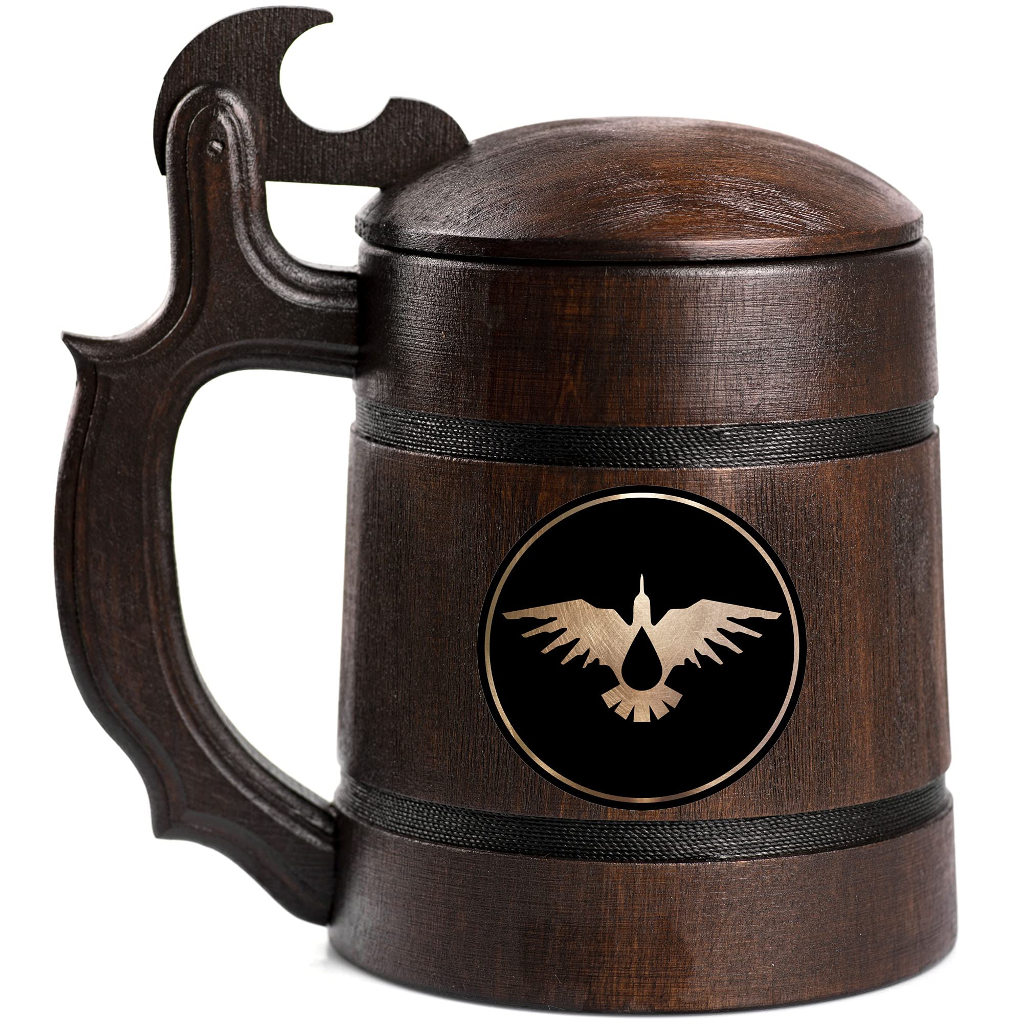 Personalized Blood Ravens 40K Wooden Beer Stein & Tankard Mug - Perfect for Warhammer 40K Fans, Gaming Parties & Beer Enthusiasts