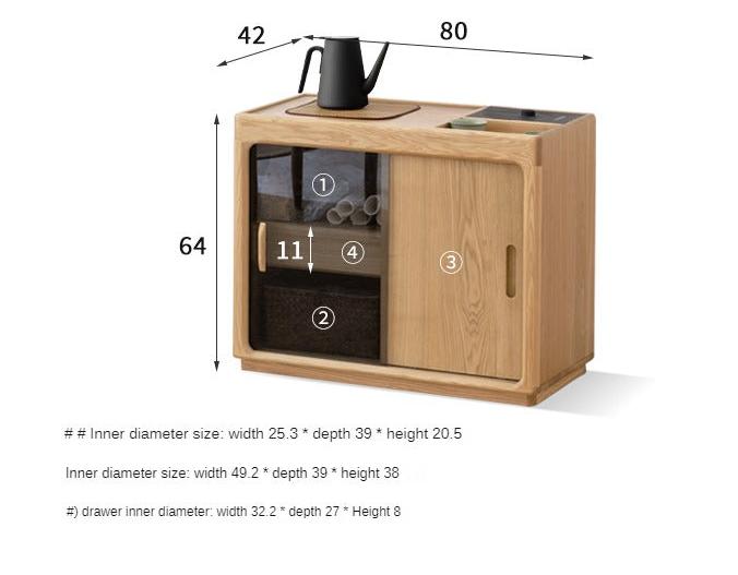 Premium Oak & Ash Solid Wood Tea Maker Set with Integrated Tea Table - Perfect for Home, Office & Zen Tea Ceremonies
