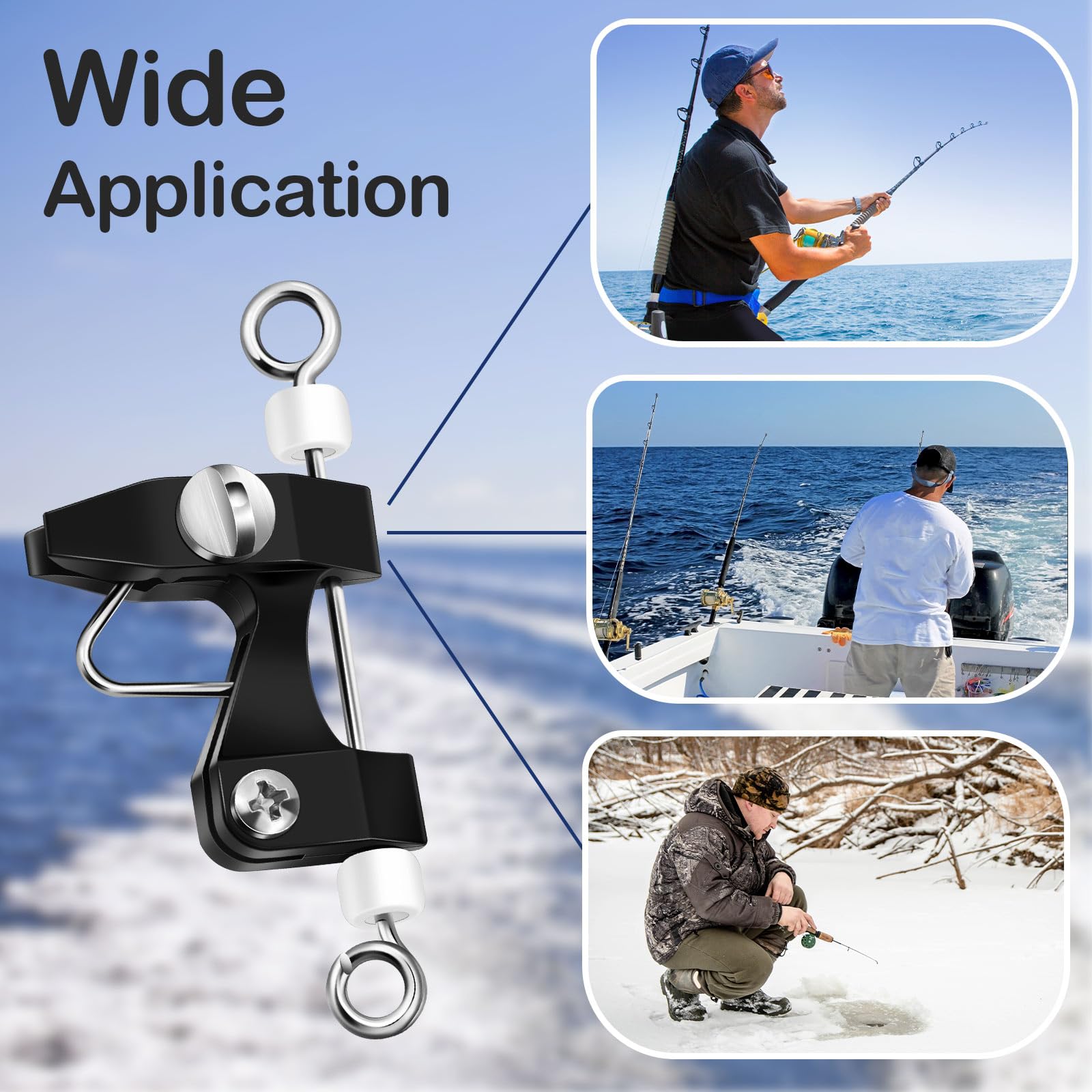 6 Pcs Adjustable Tension Outrigger Release Clips - Heavy Duty Downrigger Fishing Clips for Trolling, Offshore & Kite Fishing | Perfect for Saltwater & Deep Sea Fishing Accessories