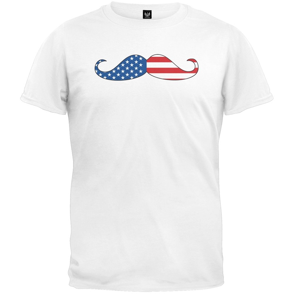 Old Glory America Patriotic Mustache Youth T-Shirt - Vintage Style Kids American Flag Tee for Boys & Girls - Perfect for 4th of July, Memorial Day & School Spirit Events
