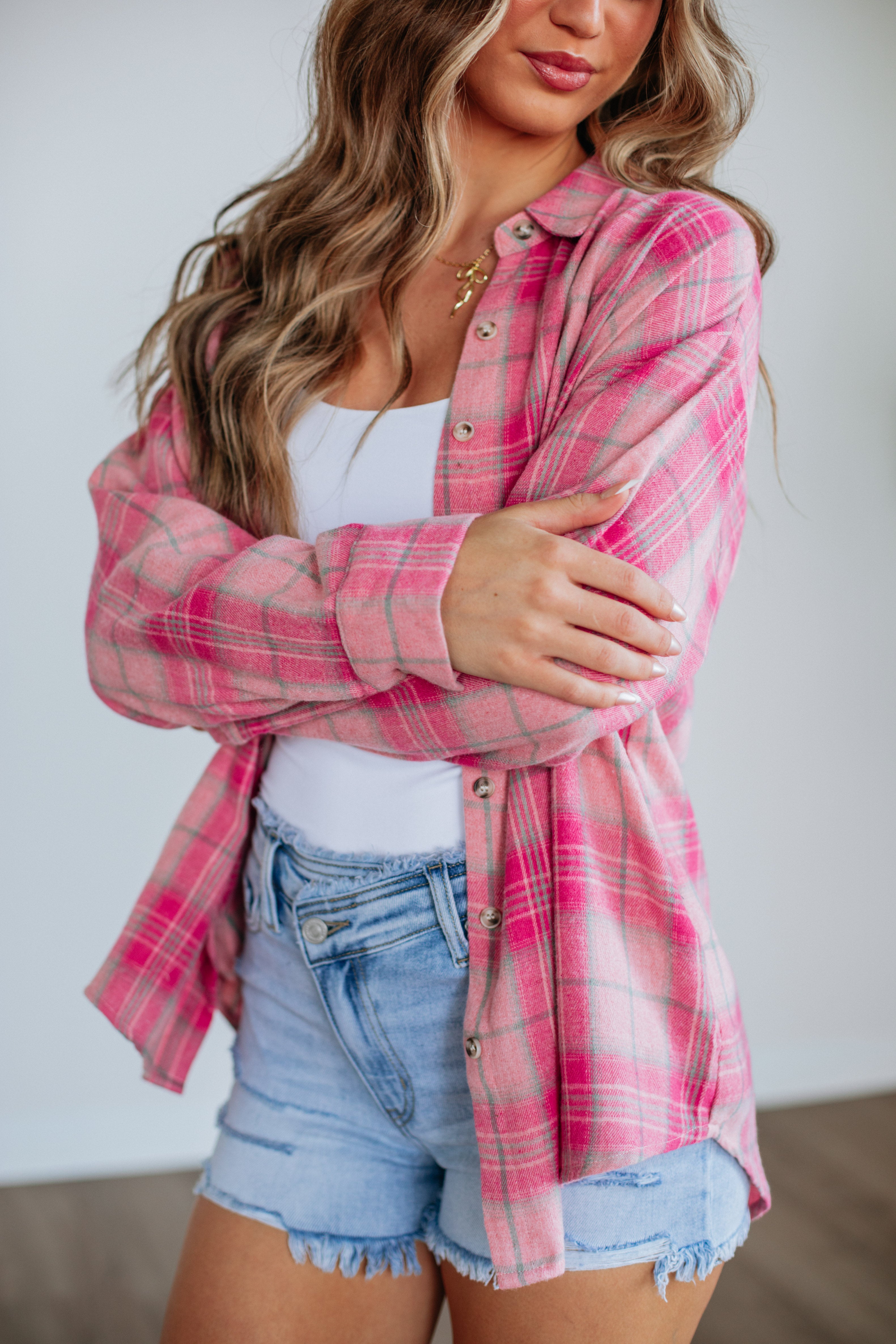 Gabriella Soft Flannel Shirt for Women - Cozy Plaid Long Sleeve Button Down Top - Perfect for Fall, Winter & Layering Outfits