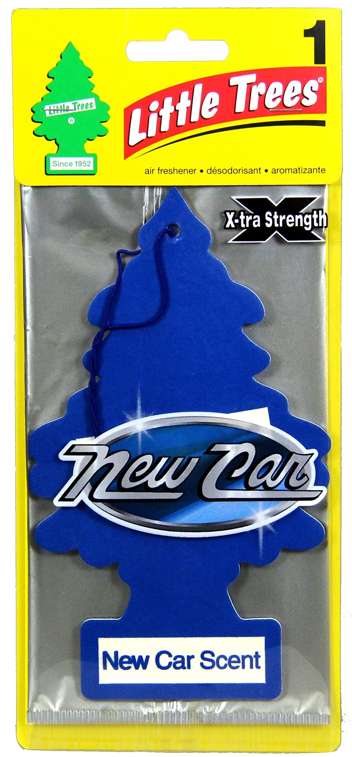 LITTLE TREES X-tra Strength Car Air Freshener - New Car Scent Hanging Paper Tree for Home, Office, or Car - 3 Pack
