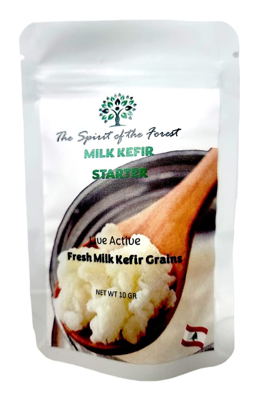 Organic Live Milk Kefir Grains - Fresh Active Probiotic Starter Culture for Homemade Yogurt & Fermented Drinks | 1 tsp & 2 tsp Starter Set | Perfect for Gut Health, Smoothies & Baking
