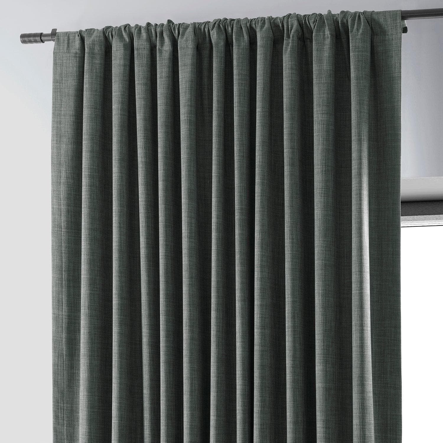 Dark Grey Extra Wide Blackout Curtains for Bedroom - Thermal Insulated Linen Hotel Drapes for Noise Reduction & Light Blocking | Perfect for Home Theater, Nursery & Shift Workers