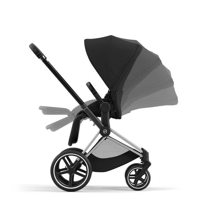 Cybex Priam 4 Complete Stroller - Chrome/Black Luxury Baby Stroller with All-Wheel Suspension | Perfect for Urban Walking, Travel & Everyday Use