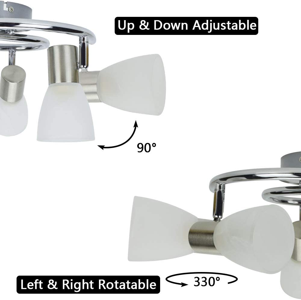 DLLT Modern LED Track Lighting Fixtures - 3-Light Adjustable Round Ceiling Track Light System with Directional Spotlights for Kitchen, Office, Bedroom, Picture Wall & Hallway | Energy-Efficient Indoor Lighting for Home & Commercial Spaces