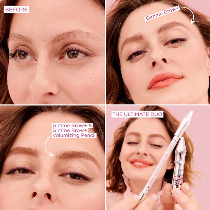 Benefit Cosmetics Gimme Brow+ Volumizing Fiber Gel & Precisely My Brow Pencil Duo - Eyebrow Makeup Kit for Full, Defined Brows - Perfect for Everyday Wear & Special Occasions