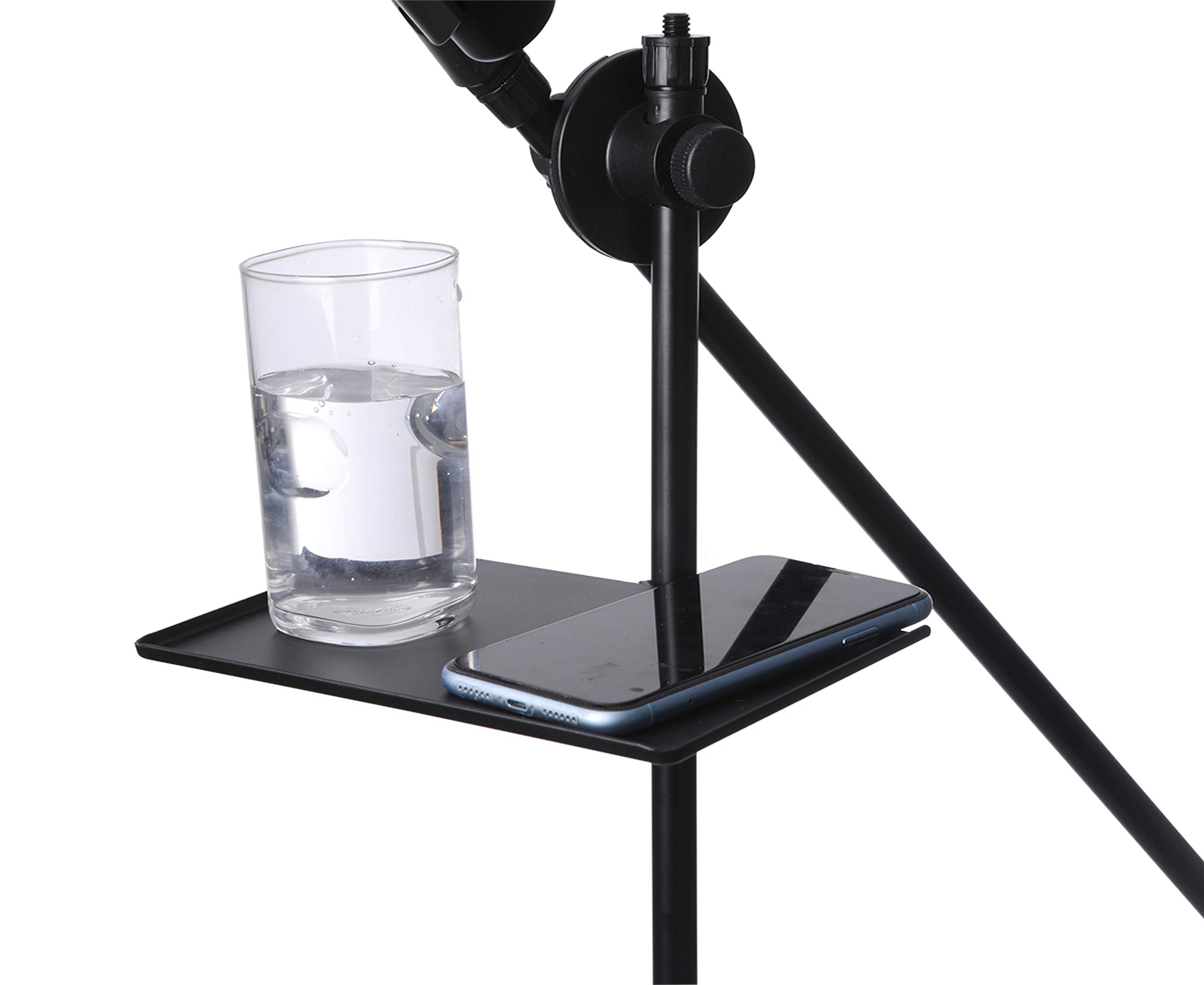 G Ganen Heavy Duty Steel Microphone Stand Tray - 7.95 Inch Music Sheet Holder with High Load Capacity | Perfect for Studio Recording, Live Performances & Instrument Stand Accessories