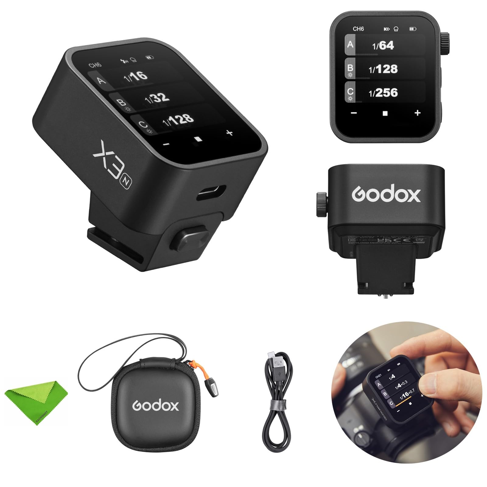 Godox X3-N TTL Wireless Flash Trigger for Nikon Cameras - 2.4GHz HSS, OLED Touchscreen, Adjustable Brightness - Perfect for Portrait, Wedding & Studio Photography
