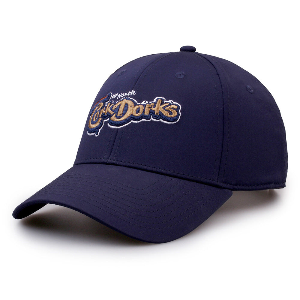 Cork Dorks Navy Wordmark Low Profile Baseball Cap - Adjustable Snapback Hat for Men & Women - Perfect for Sports, Outdoor Activities & Casual Wear