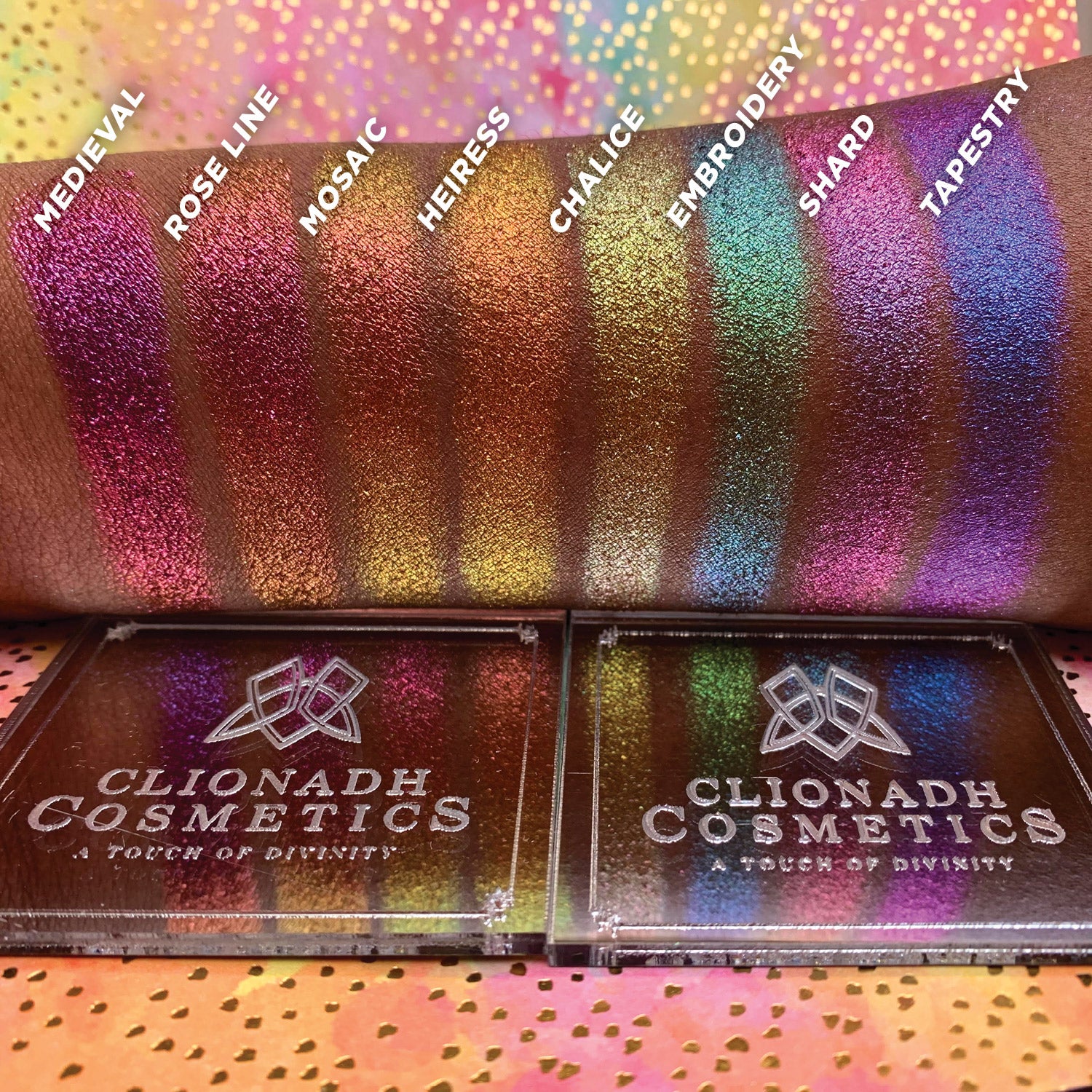 Multichrome Hybrid Eyeshadow Palette - Mosaic Shimmer & Glitter for Stunning Eye Makeup | Perfect for Parties, Night Out & Special Occasions