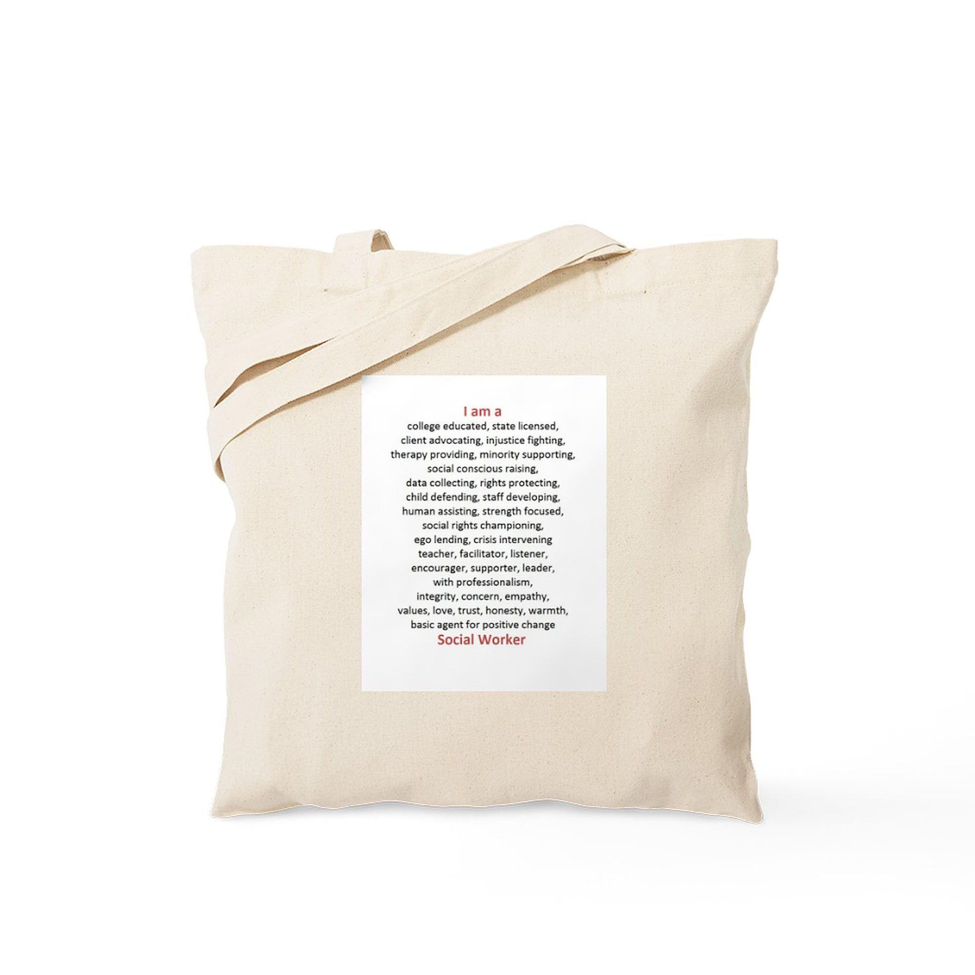 Social Worker Tote Bag - Natural Canvas Reusable Shopping Bag for Professionals | Eco-Friendly Grocery & Work Commute Tote | Perfect for Social Workers, Nurses & Teachers