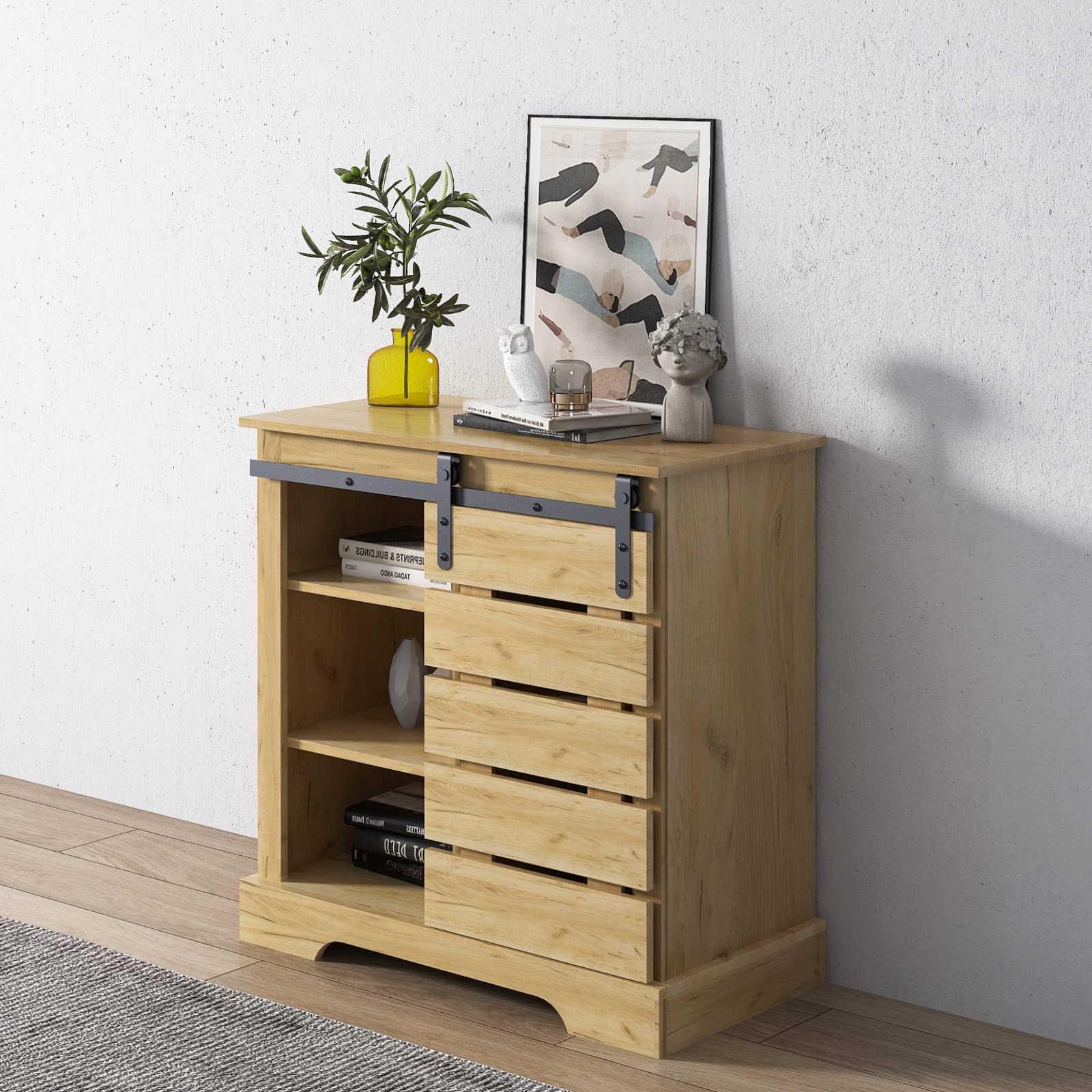 Yoglad Modern Buffet Sideboard Storage Cabinet with Shelf - Stylish Living Room Console for Home Organization & Decor | Perfect for Dining Room, Hallway & Entryway Storage