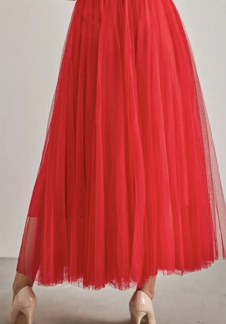 Aria Long Tulle Skirt - Elegant Flowy Maxi Skirt for Women | Perfect for Weddings, Parties & Special Occasions