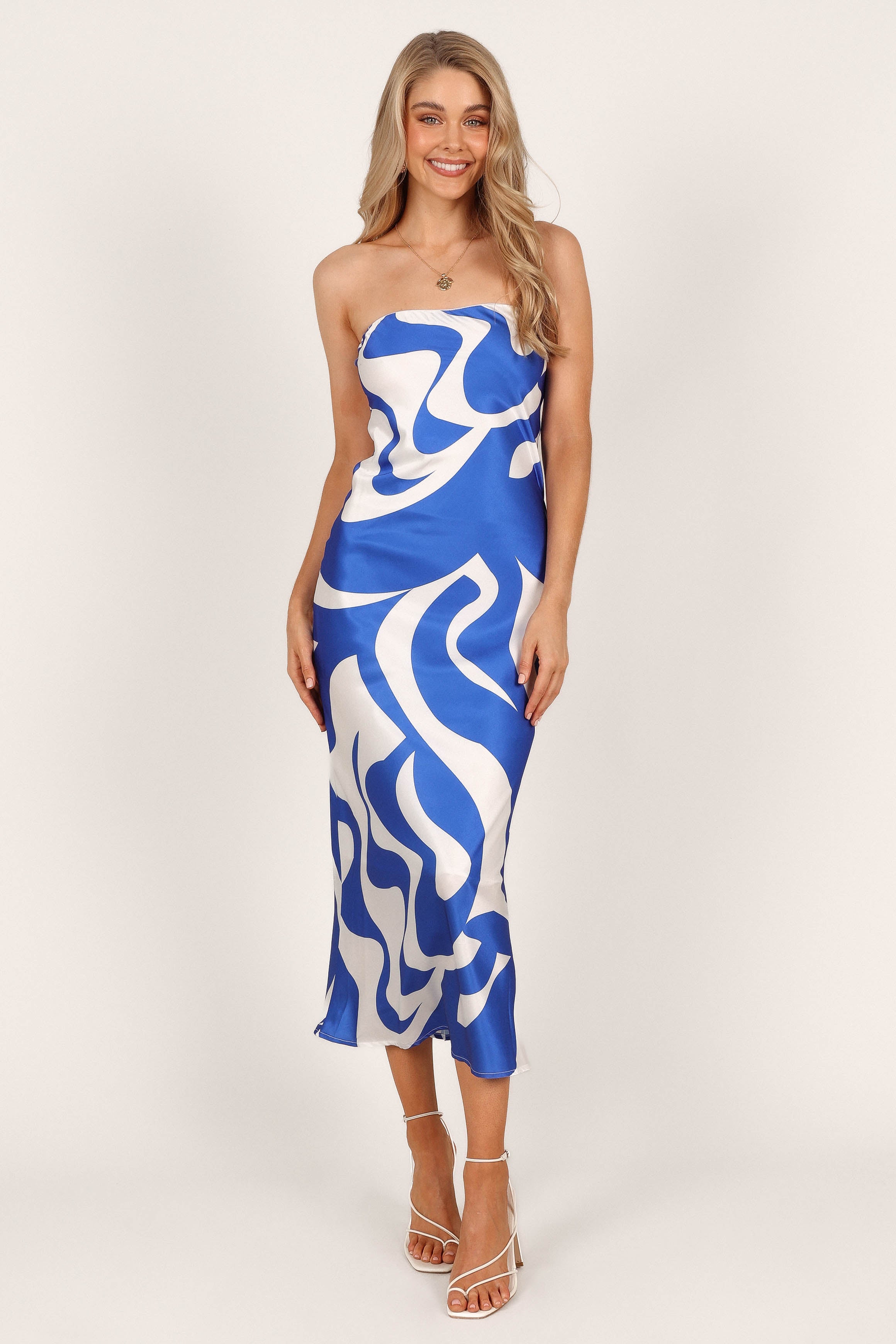 Angel Dress - Blue Swirl Flowy Maxi Dress for Women | Elegant Boho Beach Wedding Party Dress | Perfect for Summer Vacations & Special Occasions