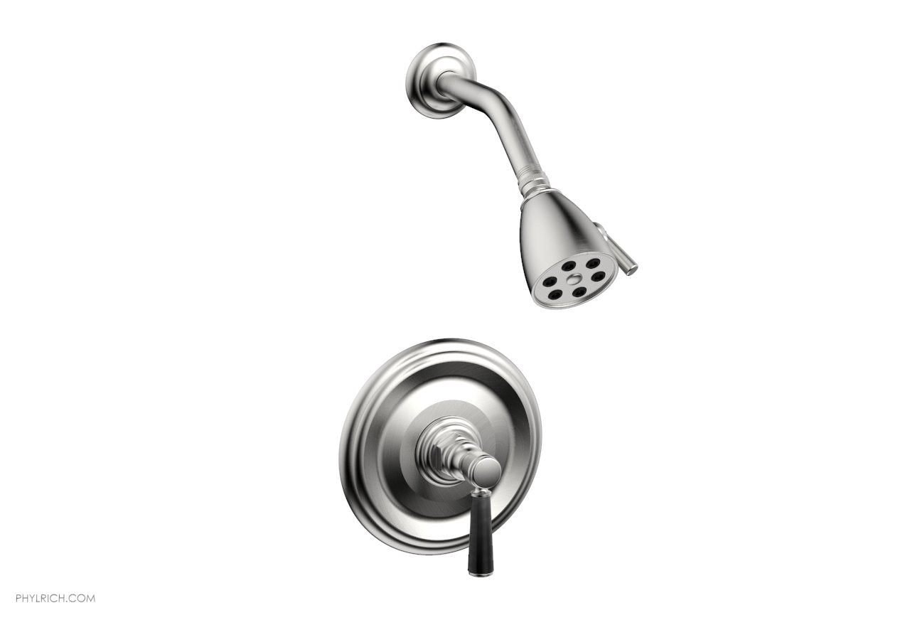 HEX TRADITIONAL Pressure Balance Shower Set - Black Marble Finish, 500 GPM, 23 Function Spray - Perfect for Modern Bathroom & Spa Experience