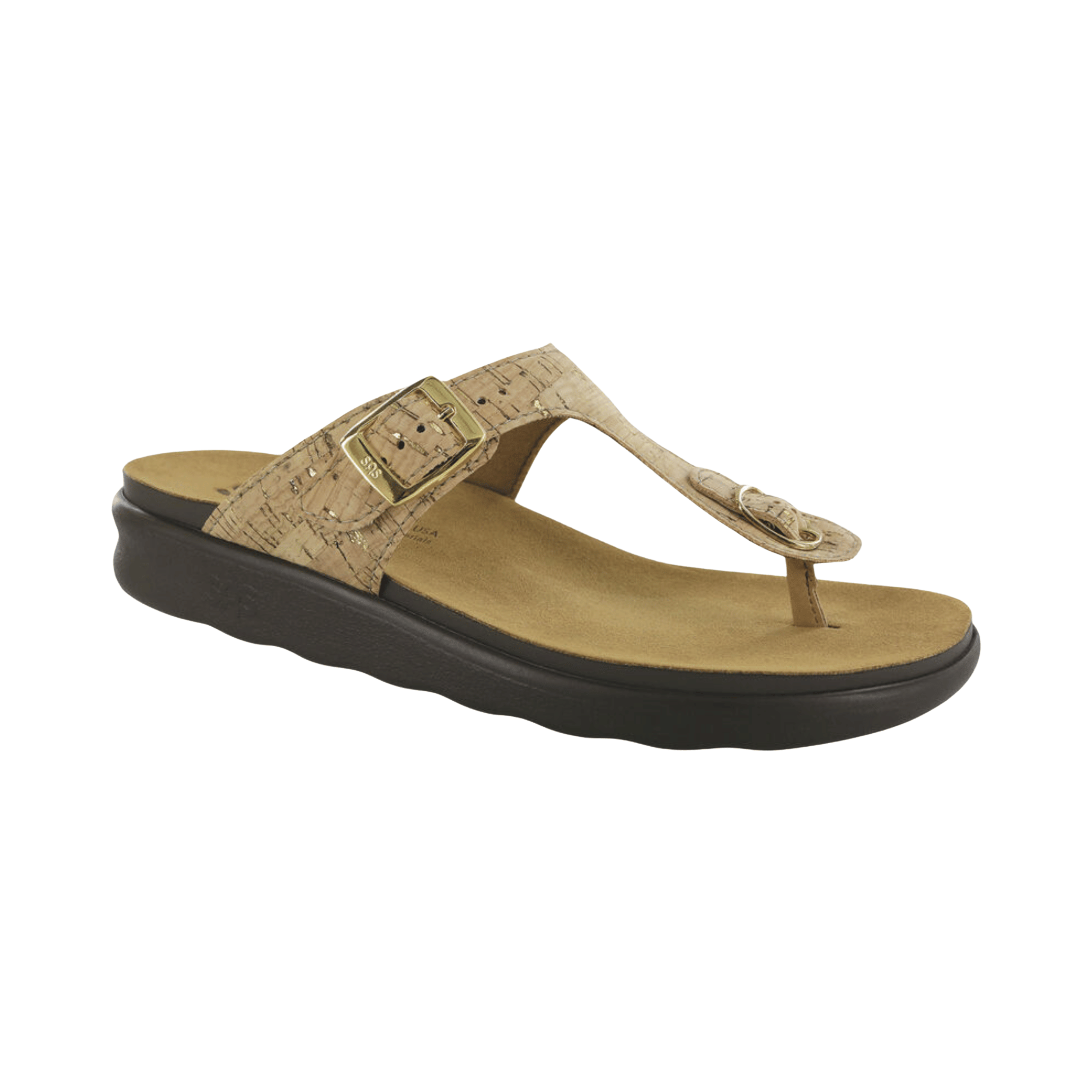 Women's Sanibel Sandal - Golden Cork Comfortable Sandals with Regular Width for Beach, Vacation & Summer Walking