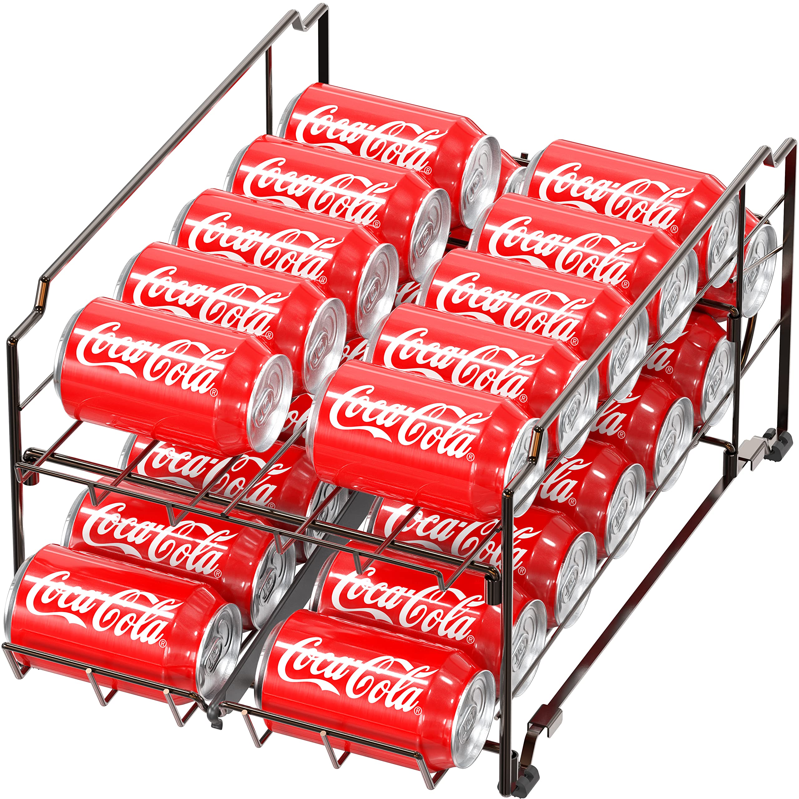 Dual Row Front Loading Stackable Can Dispenser - Bronze Organizer for Pantry, Kitchen & Garage Storage | Space Saving Soda & Beer Can Rack