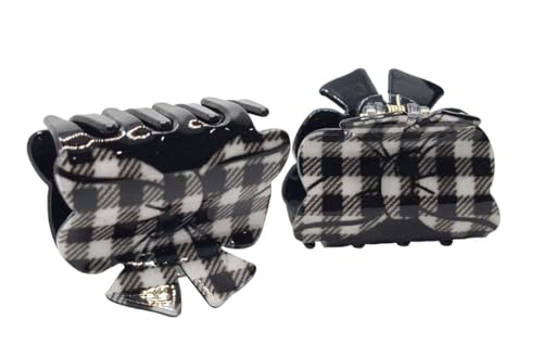 RADHEKRISHN SHOP Women's Stylish 2-Piece Claw Hair Clips Set - Korean Butterfly Hair Clutchers for Women | Perfect for Ponytails, Buns & Updos (Black)