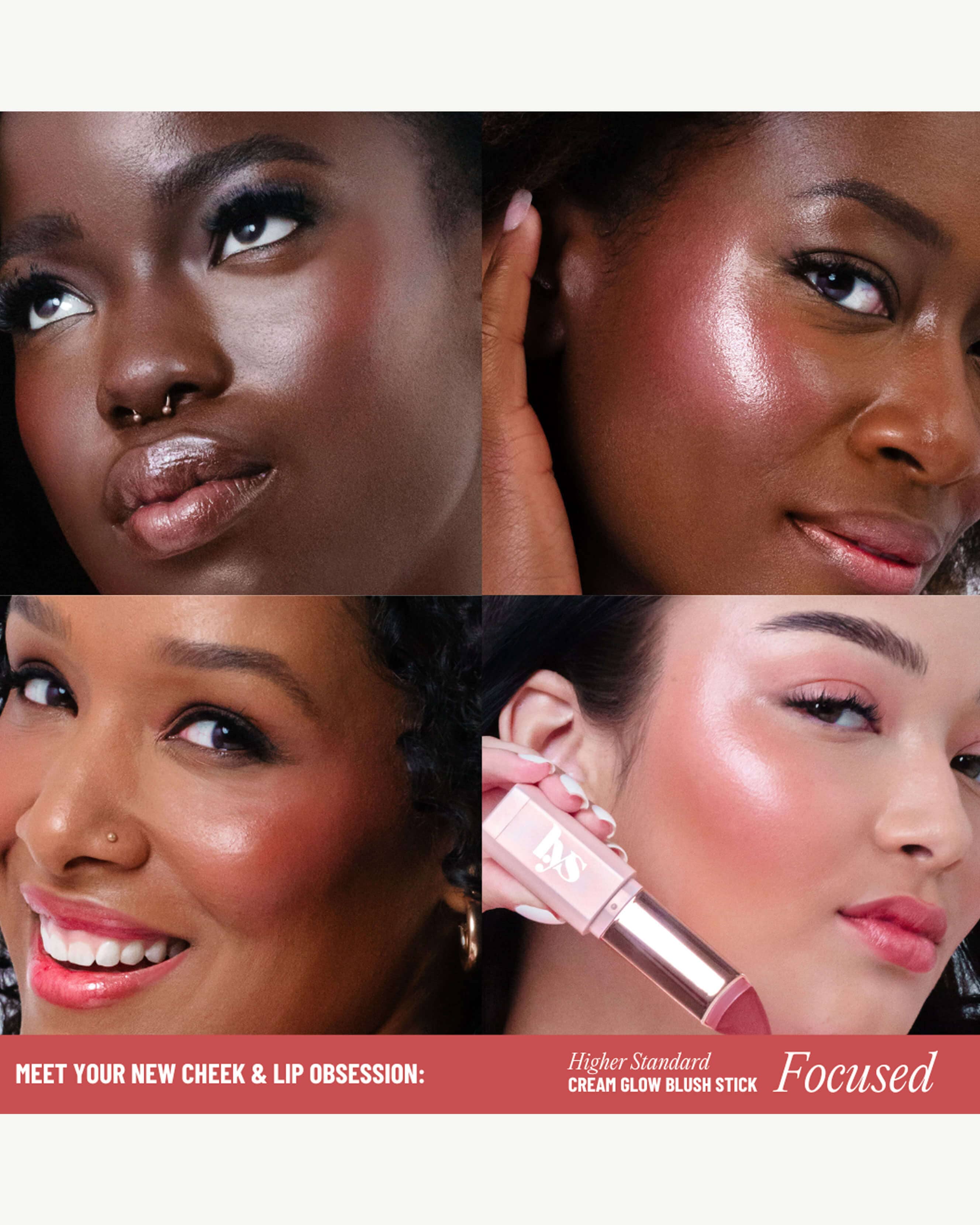 Higher Standard Cream Glow Blush Stick - Long Lasting & Buildable Cheek Color for a Natural Flush - Perfect for Everyday Wear, Date Night & Special Occasions