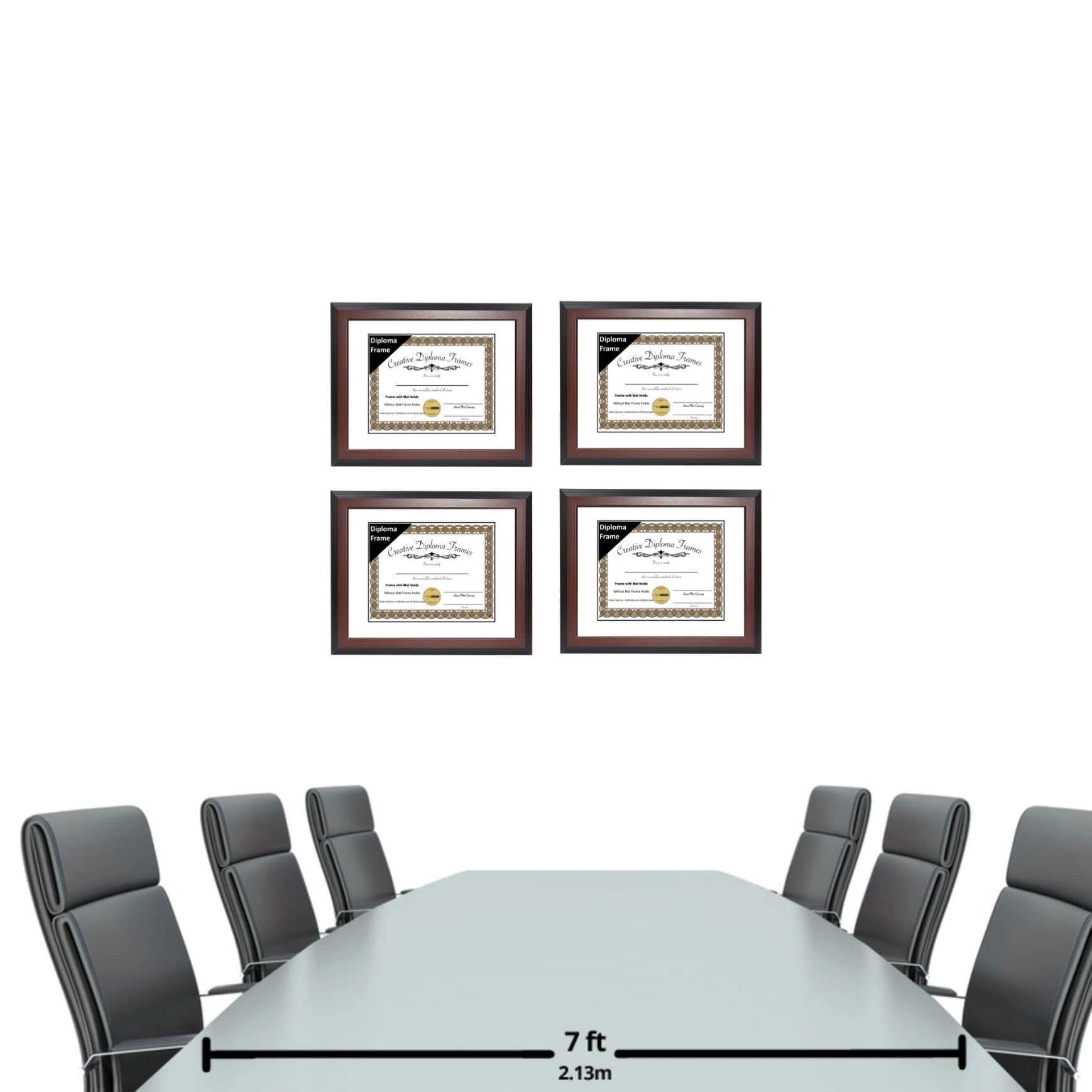 14x18 Mahogany Diploma Picture Frame with White Mat - Holds 14x18 Documents, Glass Front & Wall Hanger - Perfect for Graduation Certificates, Diplomas & Office Decor