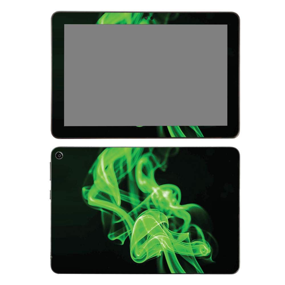 MightySkins Vinyl Decal Wrap Cover for Amazon Fire HD 8 (2020) - Green Flames Design | Protective & Durable Skin | Easy to Apply & Remove | Made in USA | Perfect for Home, Office & Travel Use