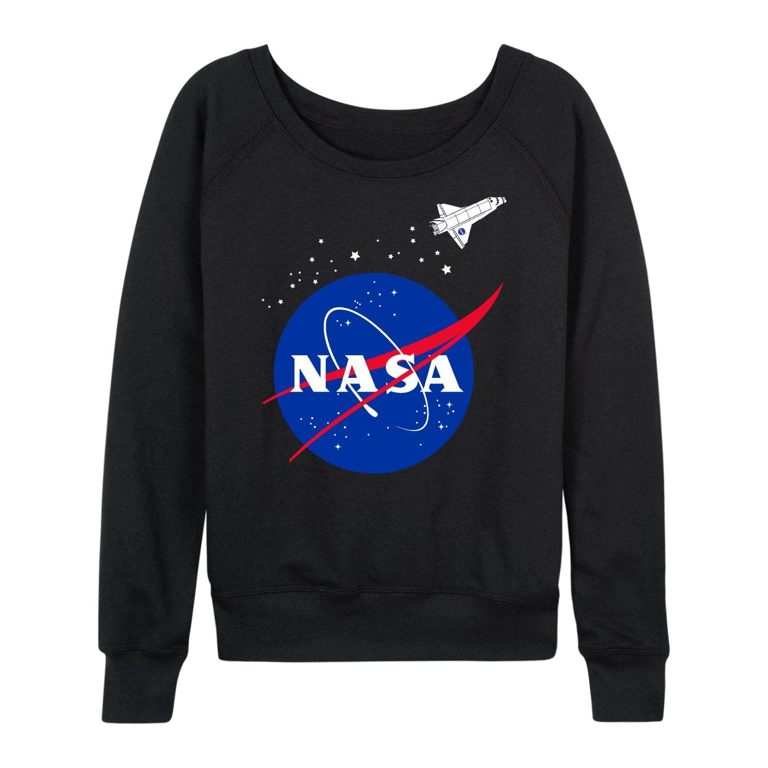 NASA Logo Women's Lightweight French Terry Pullover Hoodie - Soft Casual Sweatshirt for Women - Perfect for Lounge, Gym & Everyday Wear