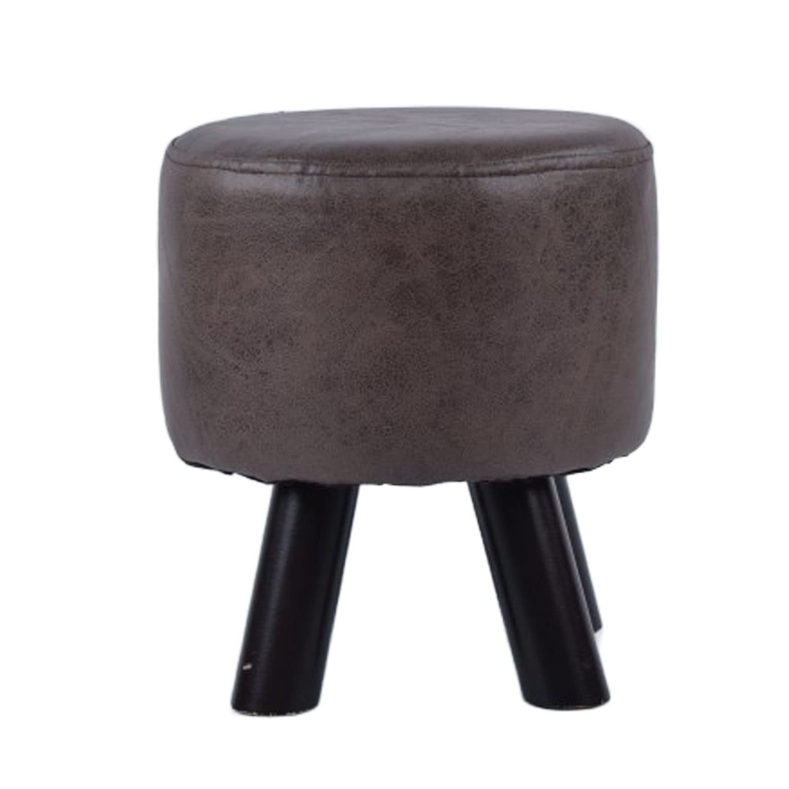 Solid Wood Round Foot Rest Stool with Non-Slip Pads - Versatile Shoe Changing Stool & Living Room Footrest for Home Comfort and Relaxation