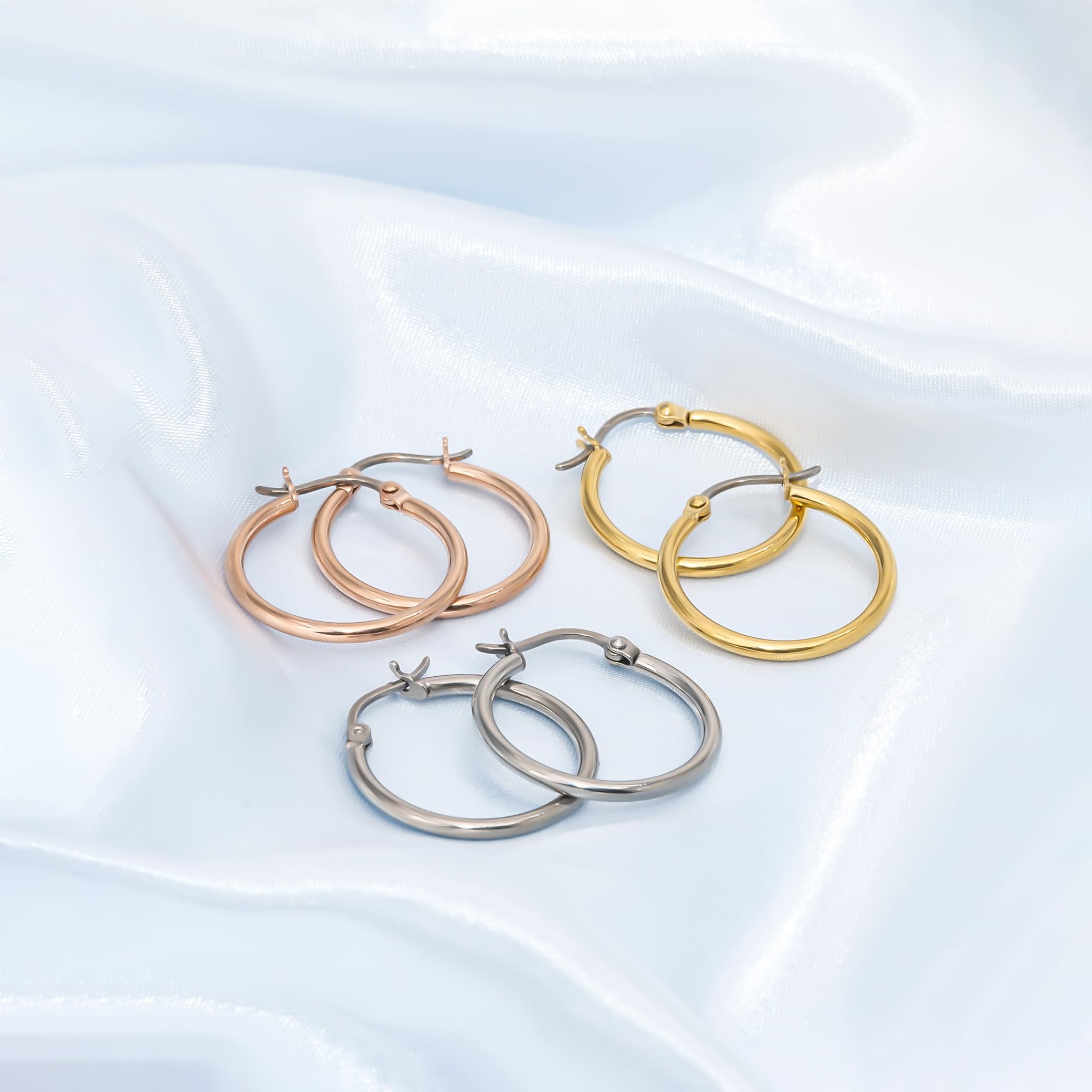 Hypoallergenic Pure Titanium Twisted Hoop Earrings for Women | Round Rope Design | Perfect for Everyday Wear, Date Night & Special Occasions