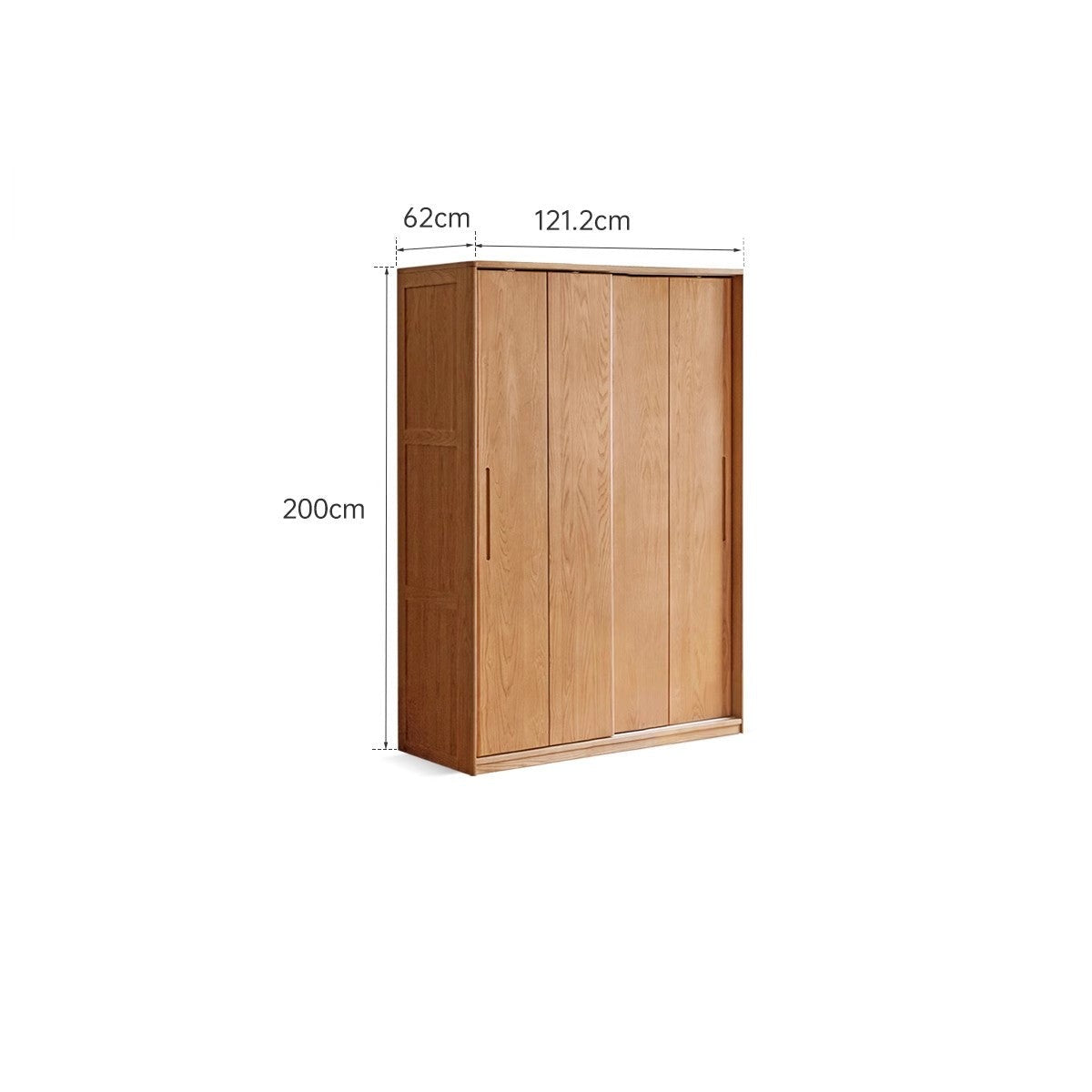 Solid Oak Wood Sliding Door Wardrobe Closet - Modern Storage Solution for Bedroom, Living Room & Office Organization