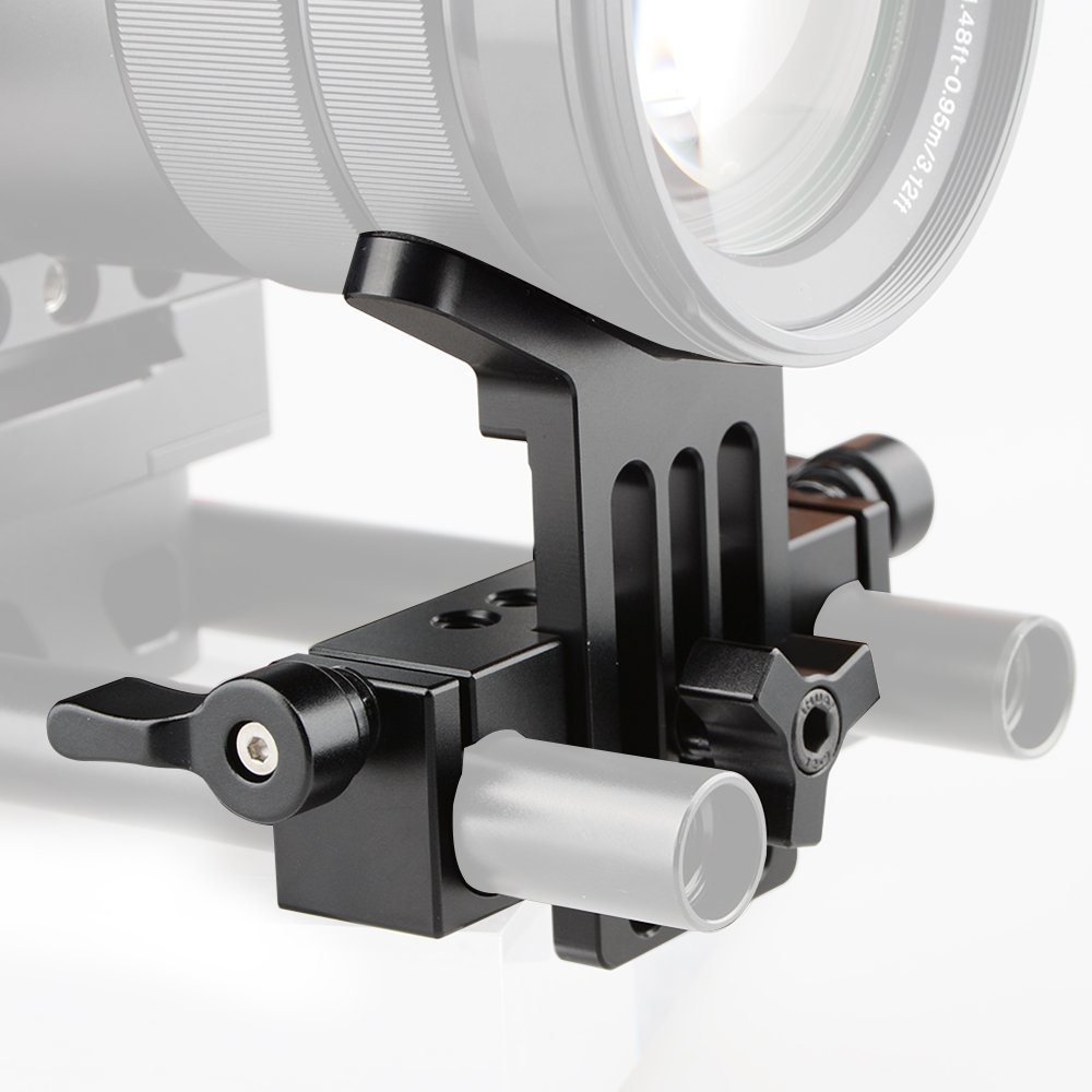 CAMVATE 15mm Lens Support Rod Clamp for DSLR Rig Rail System - Durable Aluminum Alloy Camera Accessory for Filmmaking & Photography (Model 1108) - Perfect for Vlogging, Cinematic Shoots & Studio Setups