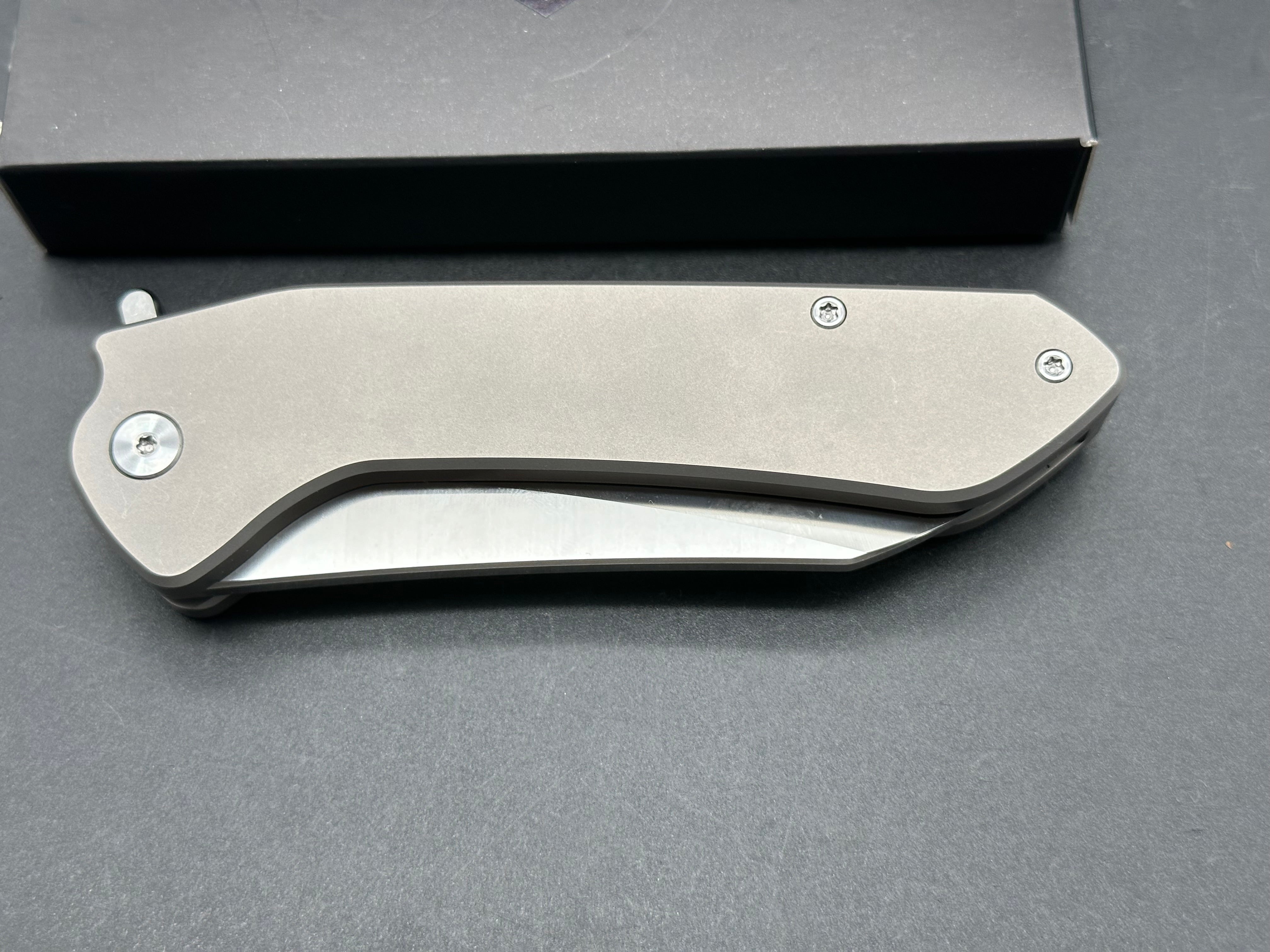 EveryDay Carry Company Brutus Titanium Flipper Knife - Non-Locking M390 Steel Blade for EDC, Camping, Hiking & Outdoor Adventures