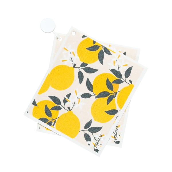 Eco-Friendly Papaya Reusable Paper Towels - 12 Pack Washable & Absorbent Kitchen Towels for Sustainable Cleaning | Perfect for Home, Office, and Camping Use