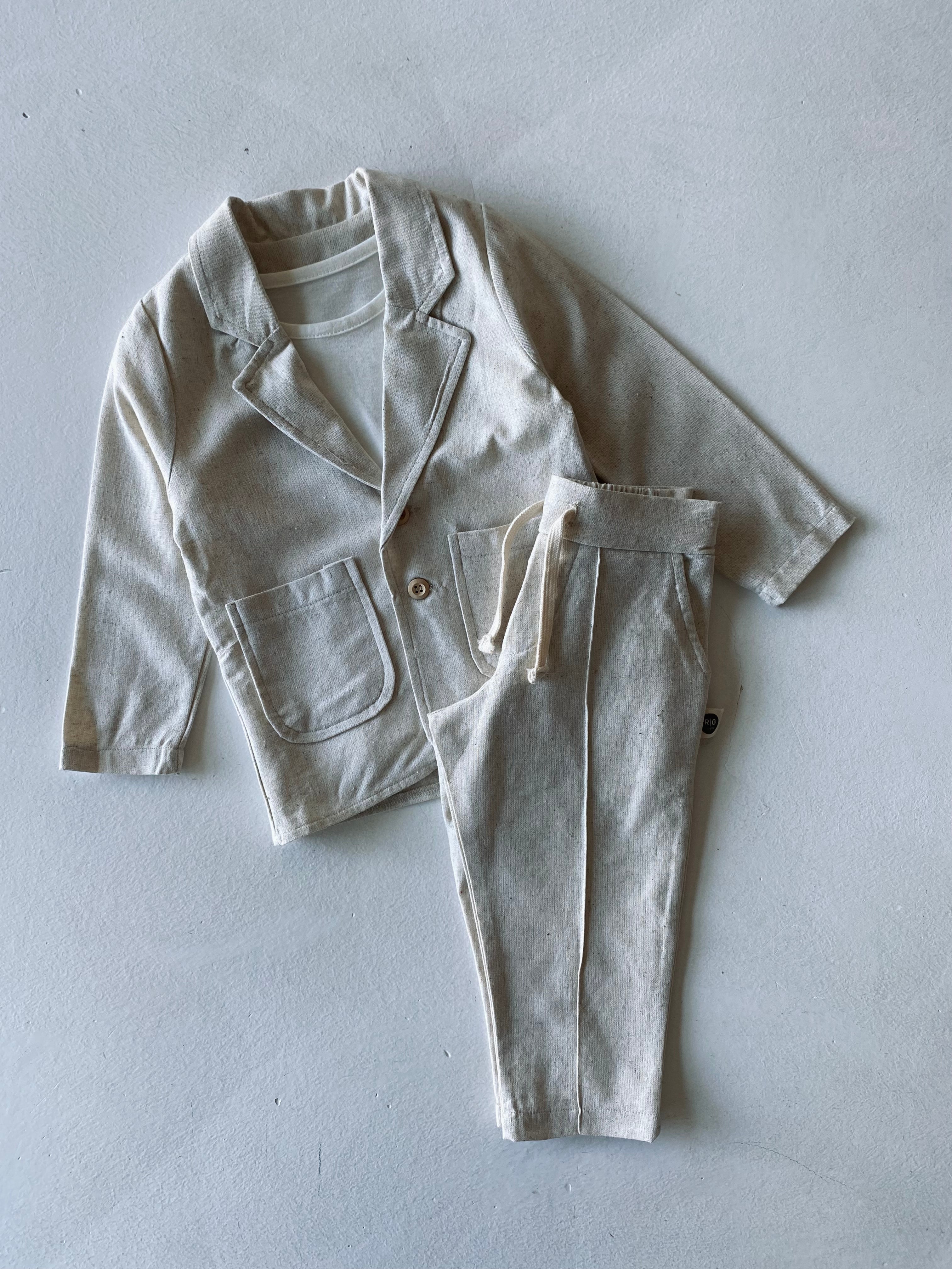Baby Linen 3-Piece Suit Set - Soft & Breathable Outfit for Newborns & Infants - Perfect for Summer, Photos & Special Occasions
