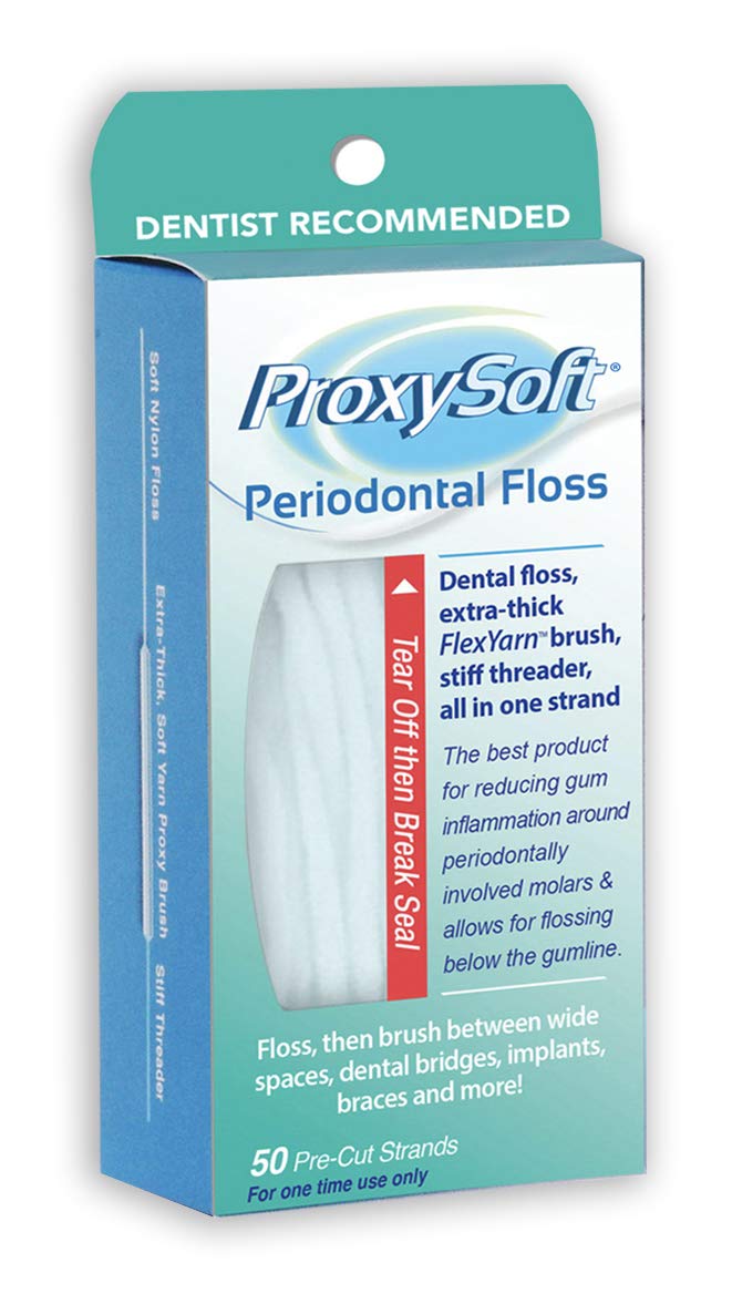 **ProxySoft Periodontal Floss - 1 Pack Dental Floss Threader for Braces & Teeth, Thick ProxyBrush for Gum Health & Periodontal Care - Orthodontic Flossers for Daily Oral Hygiene - Perfect for Braces Wearers & Sensitive Gums**