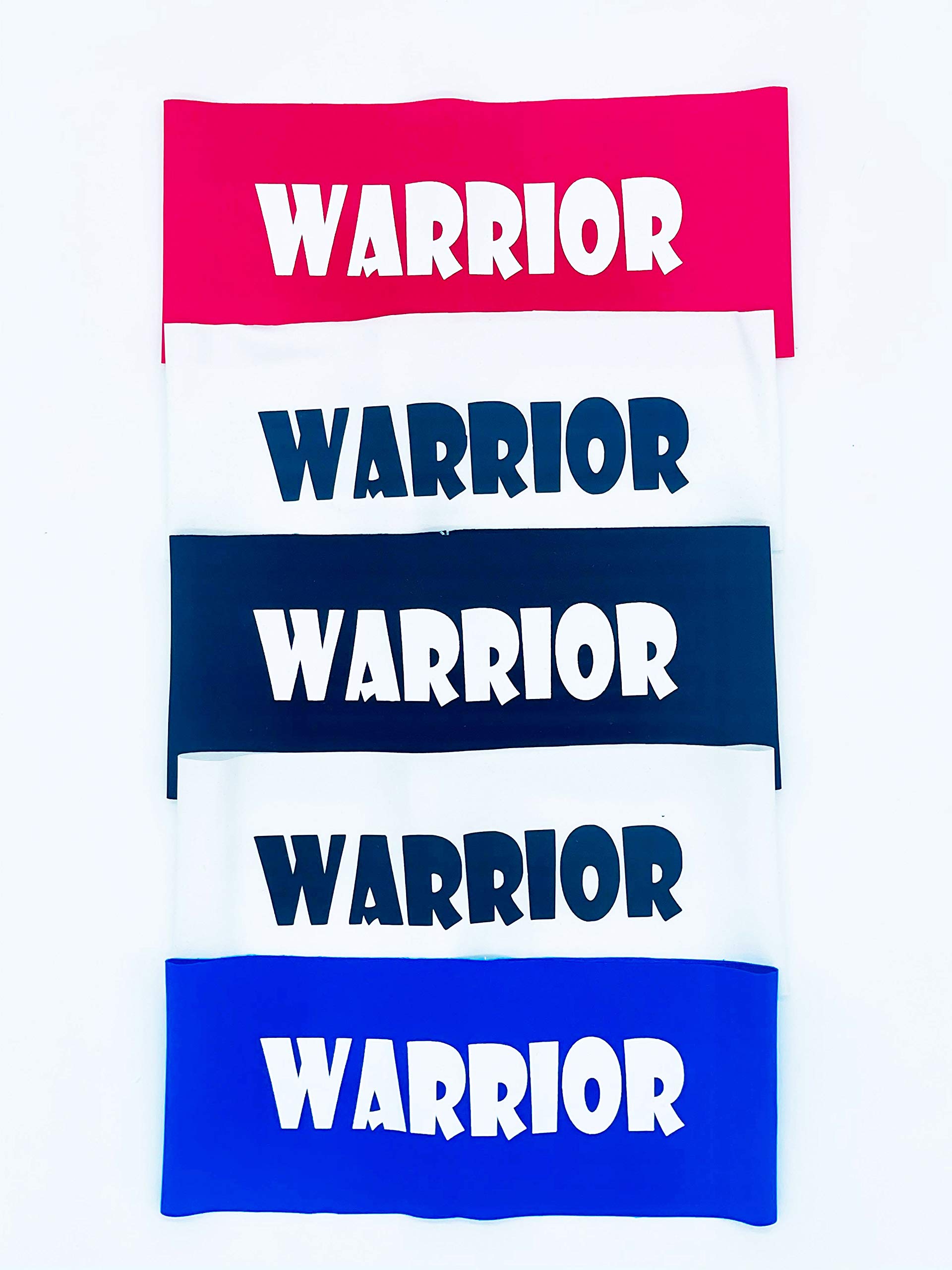 5 Pack Ninja Headbands - USA Flag Colors (Red, White, Blue) | Warrior Headbands for Kids & Adults | Unisex Athletic Headgear | Perfect for Martial Arts Training, Cosplay, Ninja Parties & Sports Events | Set of 5 Wide Headbands